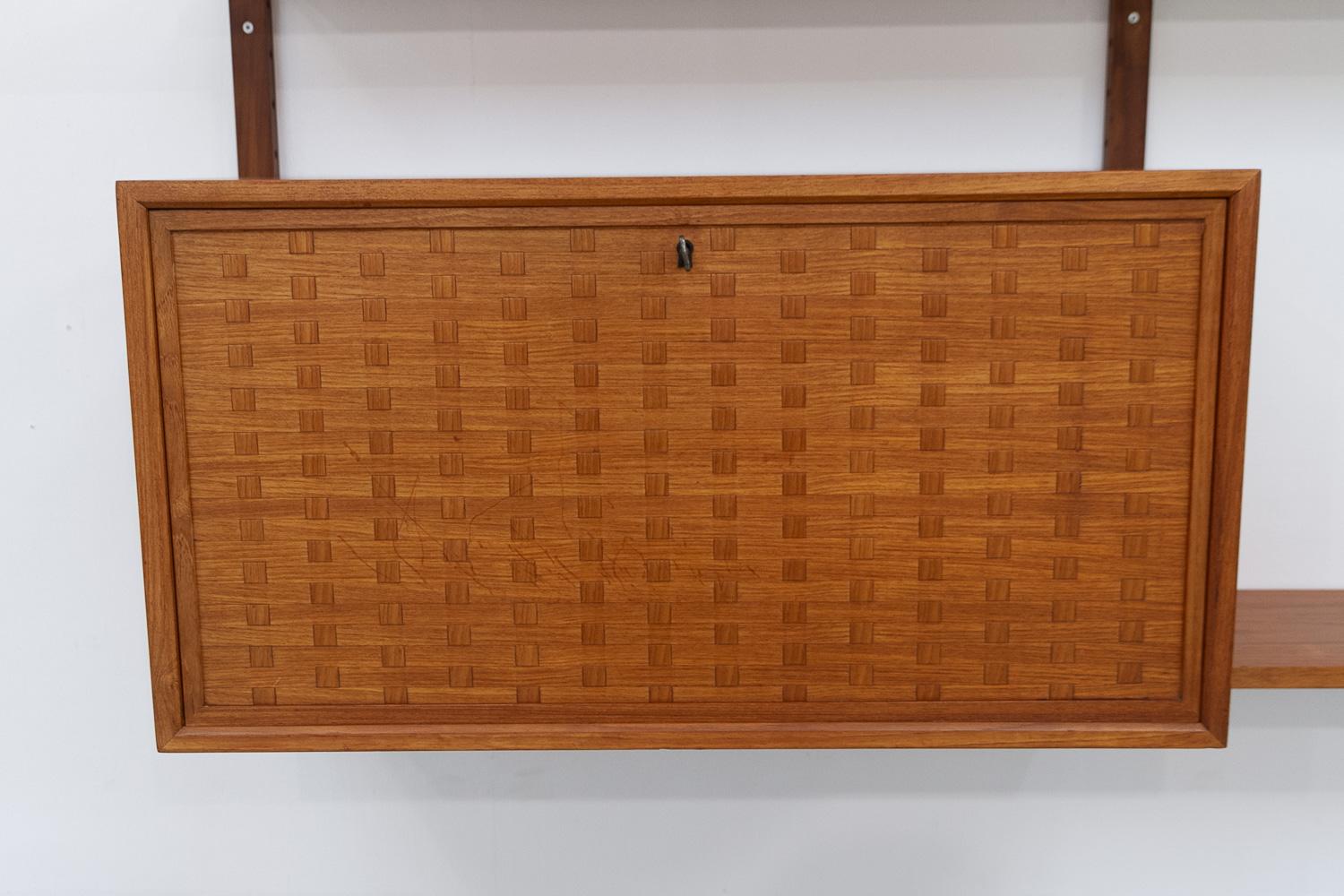 Dänisches modernes modulares 3-Fach-Wandregal aus Teakholz von Poul Cadovius für Cado, 1960er Jahre. 6