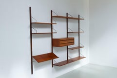Danish Modern 3-Bay Modular Teak Wall Unit by Poul Cadovius for Cado, 1960s.