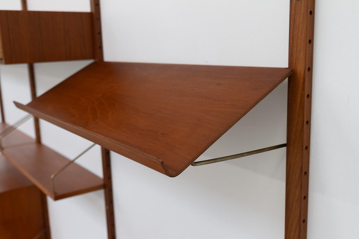 Dänisches modernes modulares 3-Fach-Wandregal aus Teakholz von Poul Cadovius für Cado, 1960er Jahre. 4