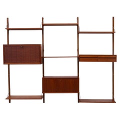 Danish Modern 3-Bay Modular Teak Wall Unit by Poul Cadovius for Cado, 1960s