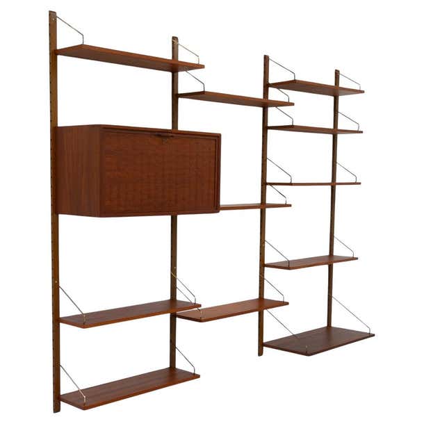 Danish Modern 3-Bay Modular Teak Wall Unit by Poul Cadovius for Cado ...