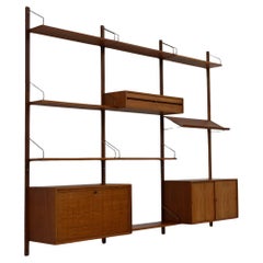 Parete attrezzata moderna danese a 3 vani in teak di Poul Cadovius per Cado, 1960.