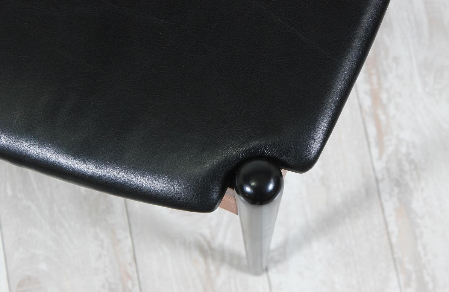 Leather Danish Modern 3-Seat Bench