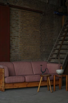 Sofá moderno danés de 3 plazas en pino pomerania y lana, por Christian IV, años 70