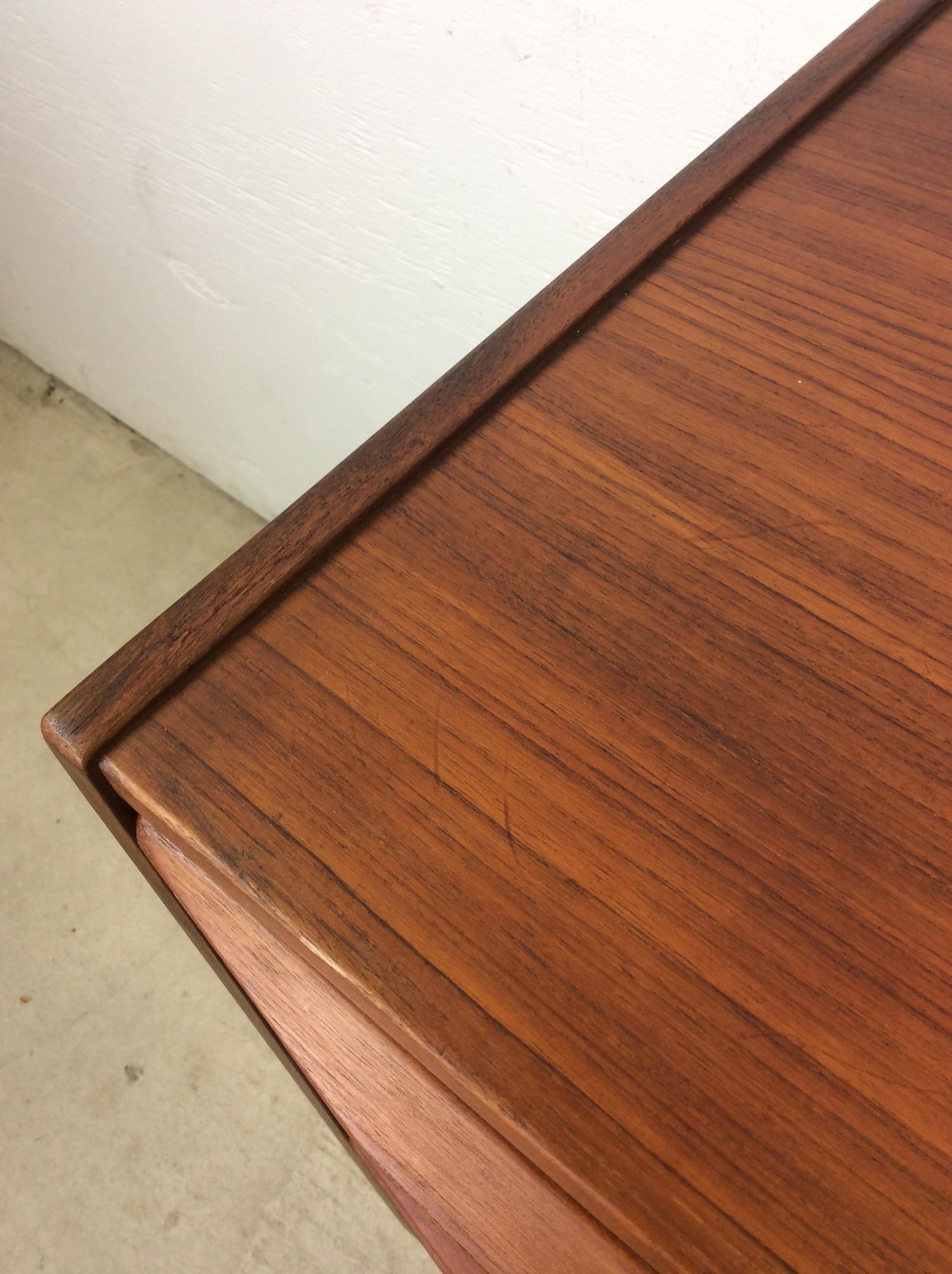 Veneer Danish Modern 4 Drawer Dresser with Lock & Key