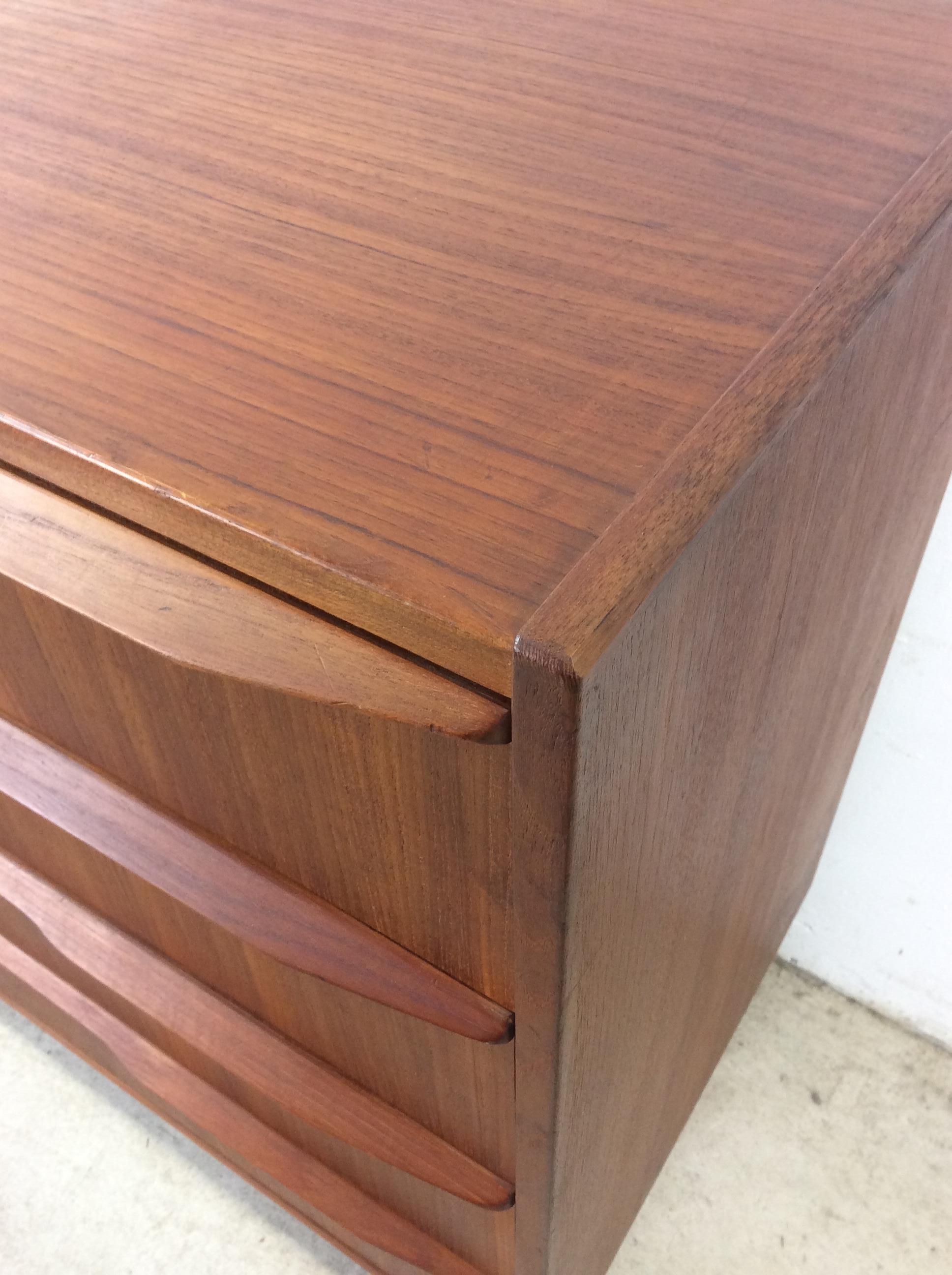 20th Century Danish Modern 4 Drawer Dresser with Lock & Key