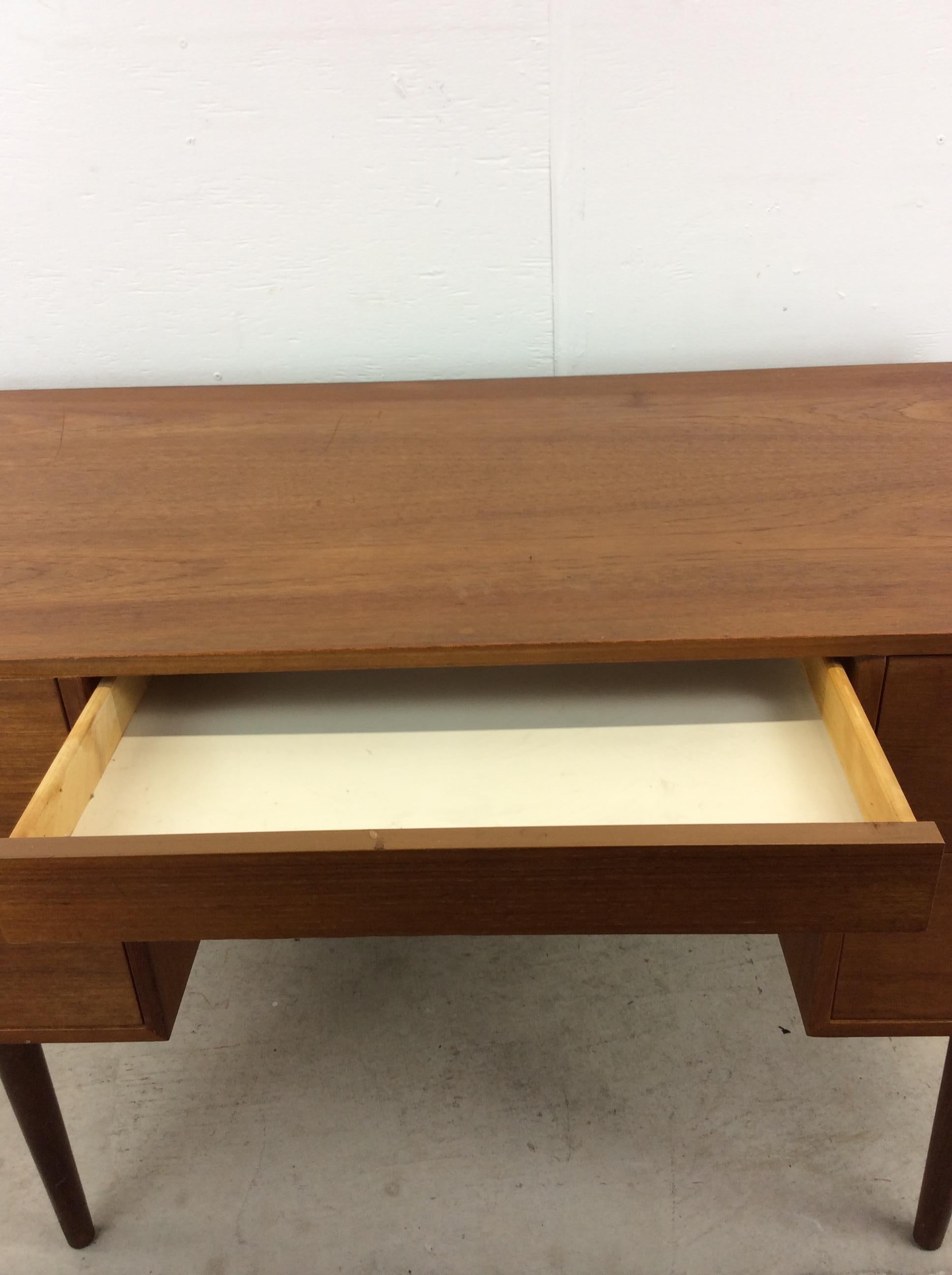 Danish Modern 4 Drawer Writing Desk with Tapered Legs For Sale 7