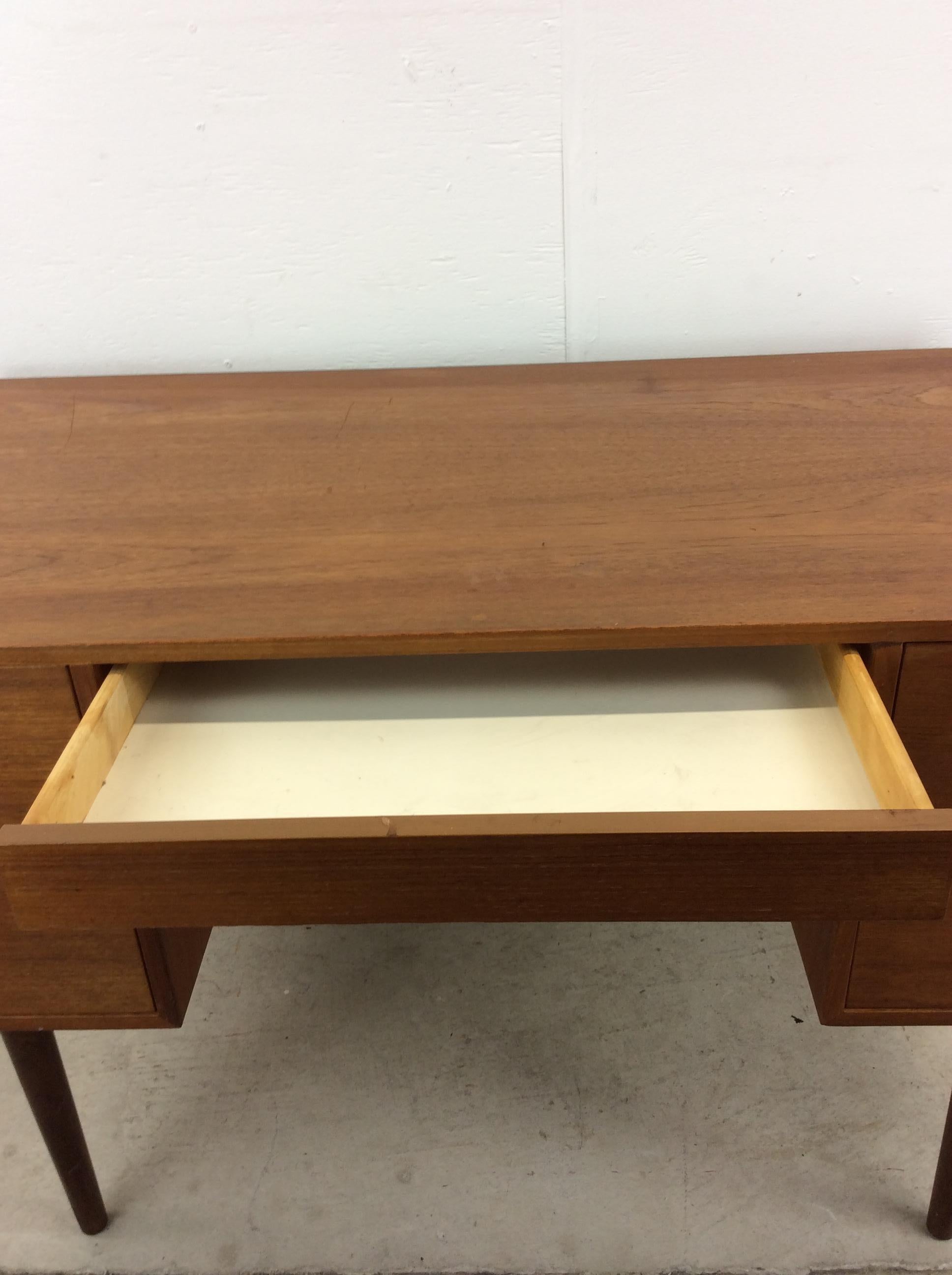 Danish Modern 4 Drawer Writing Desk with Tapered Legs For Sale 8