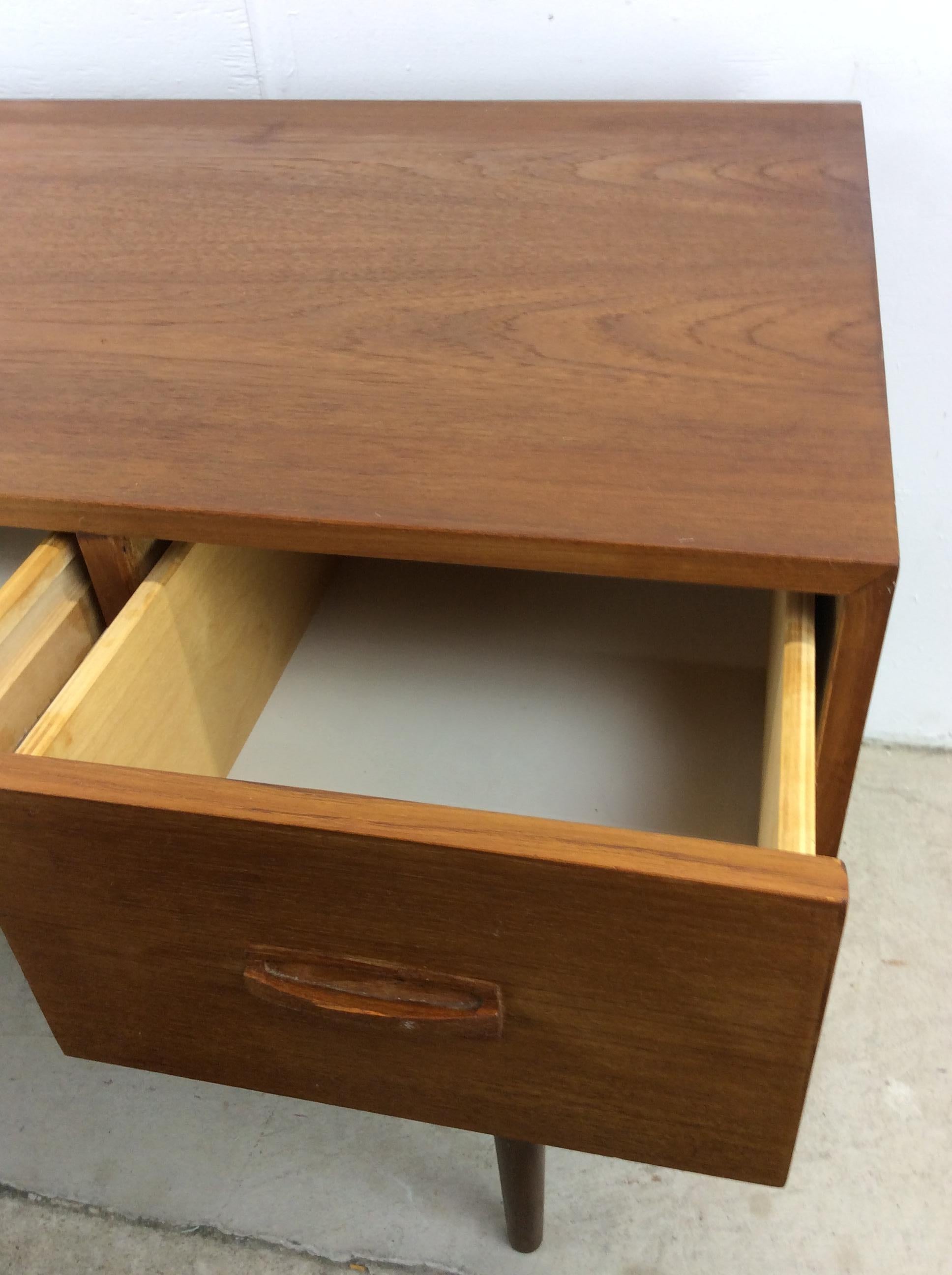 Danish Modern 4 Drawer Writing Desk with Tapered Legs For Sale 10