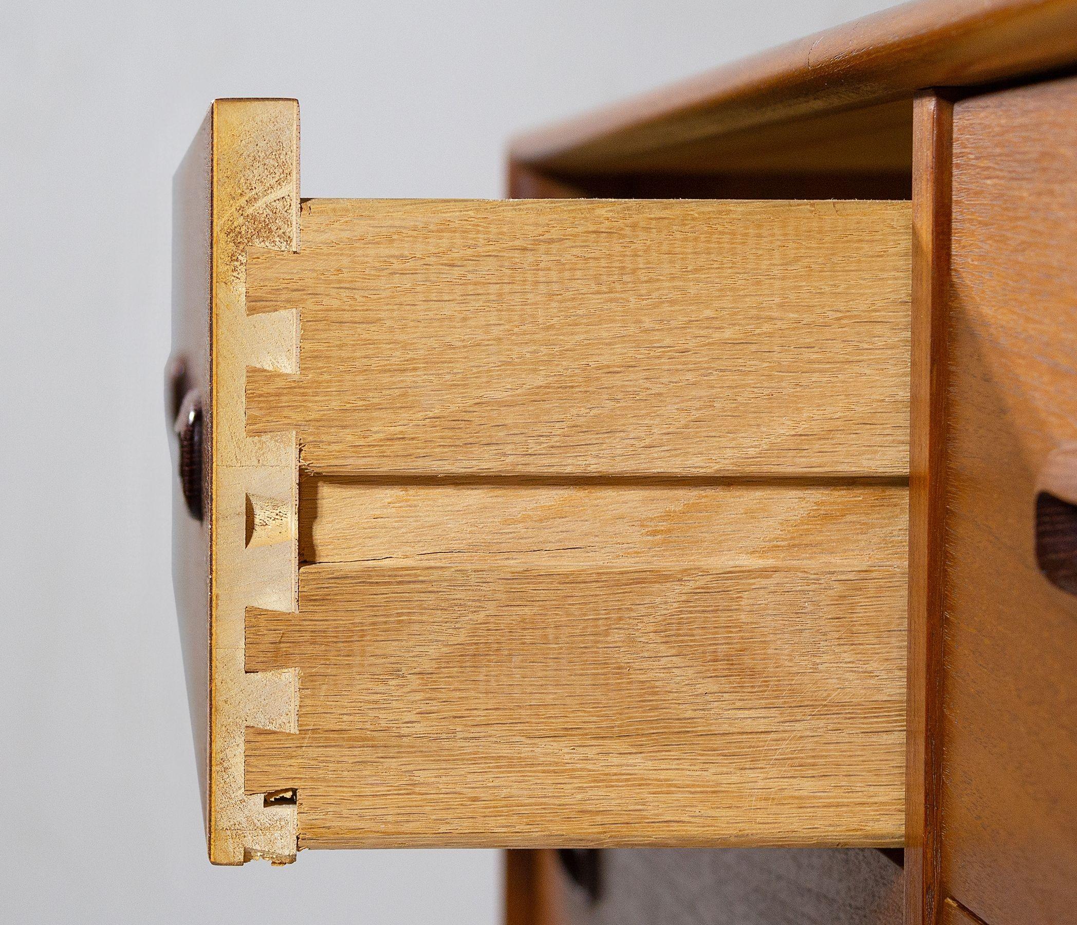 Danish Modern 9 Drawer Dressers in Teak with Oak Interiors 1960s, Pair 2
