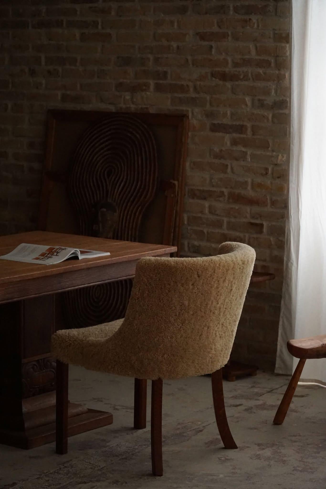 Danish Modern, A Classic Chair in Oak and Lambswool, Kaj Gottlob, 1950s 7