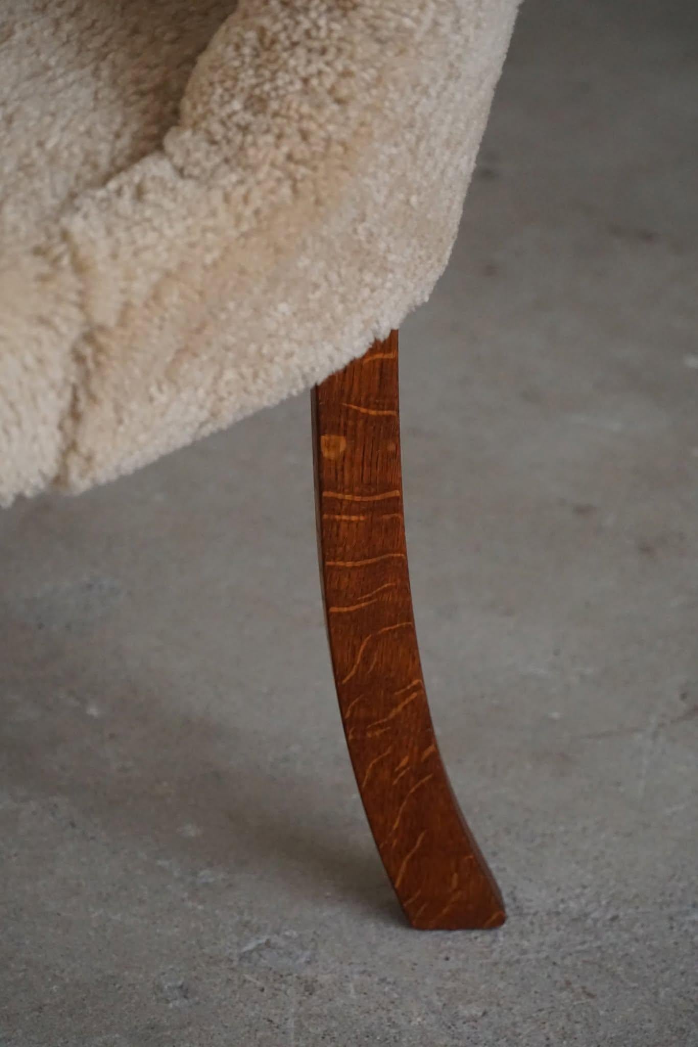 Danish Modern, A Classic Chair in Oak and Lambswool, Kaj Gottlob, 1950s 1