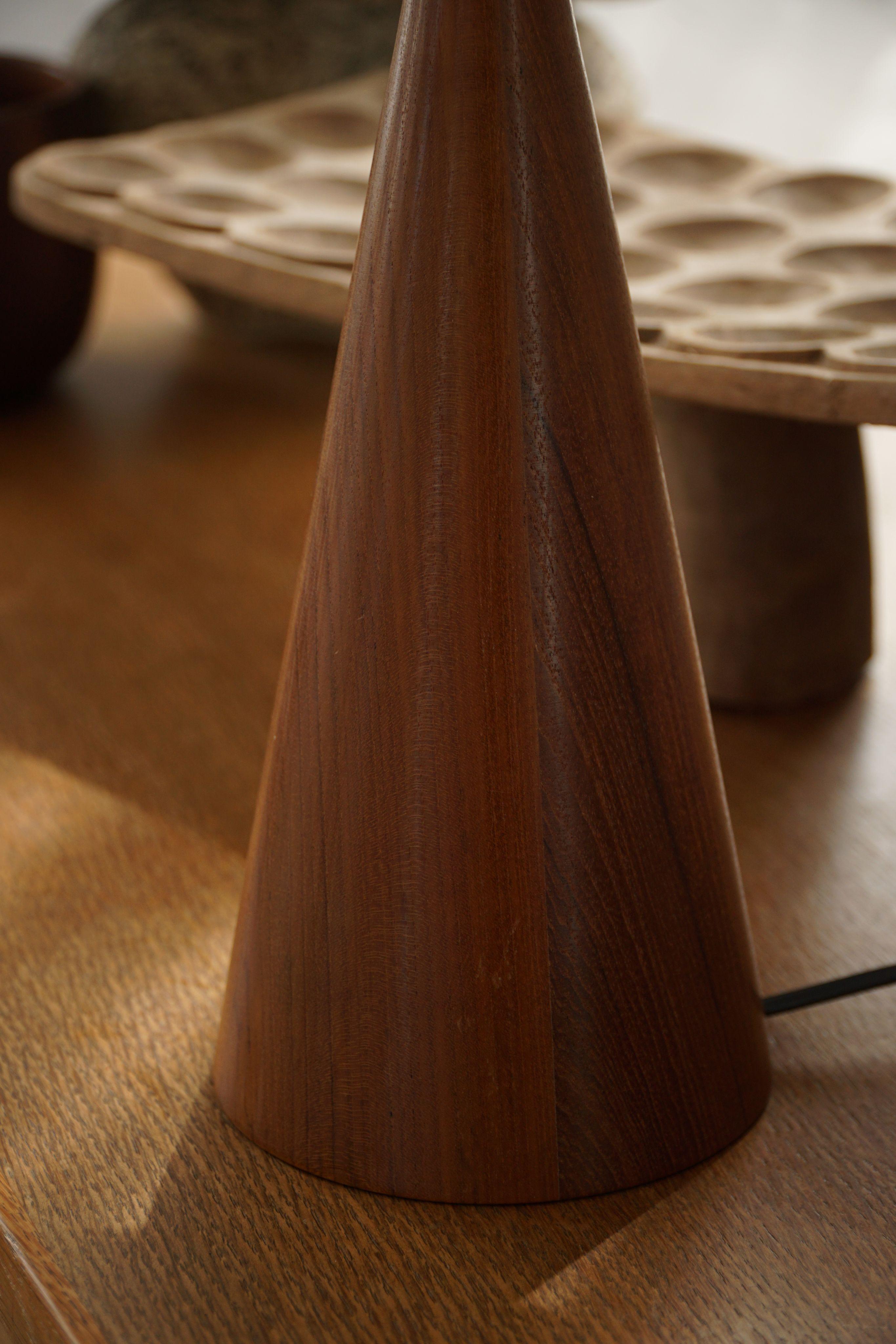Danish Modern, A Cone Shaped Table Lamp in Teak, 1980s For Sale 1