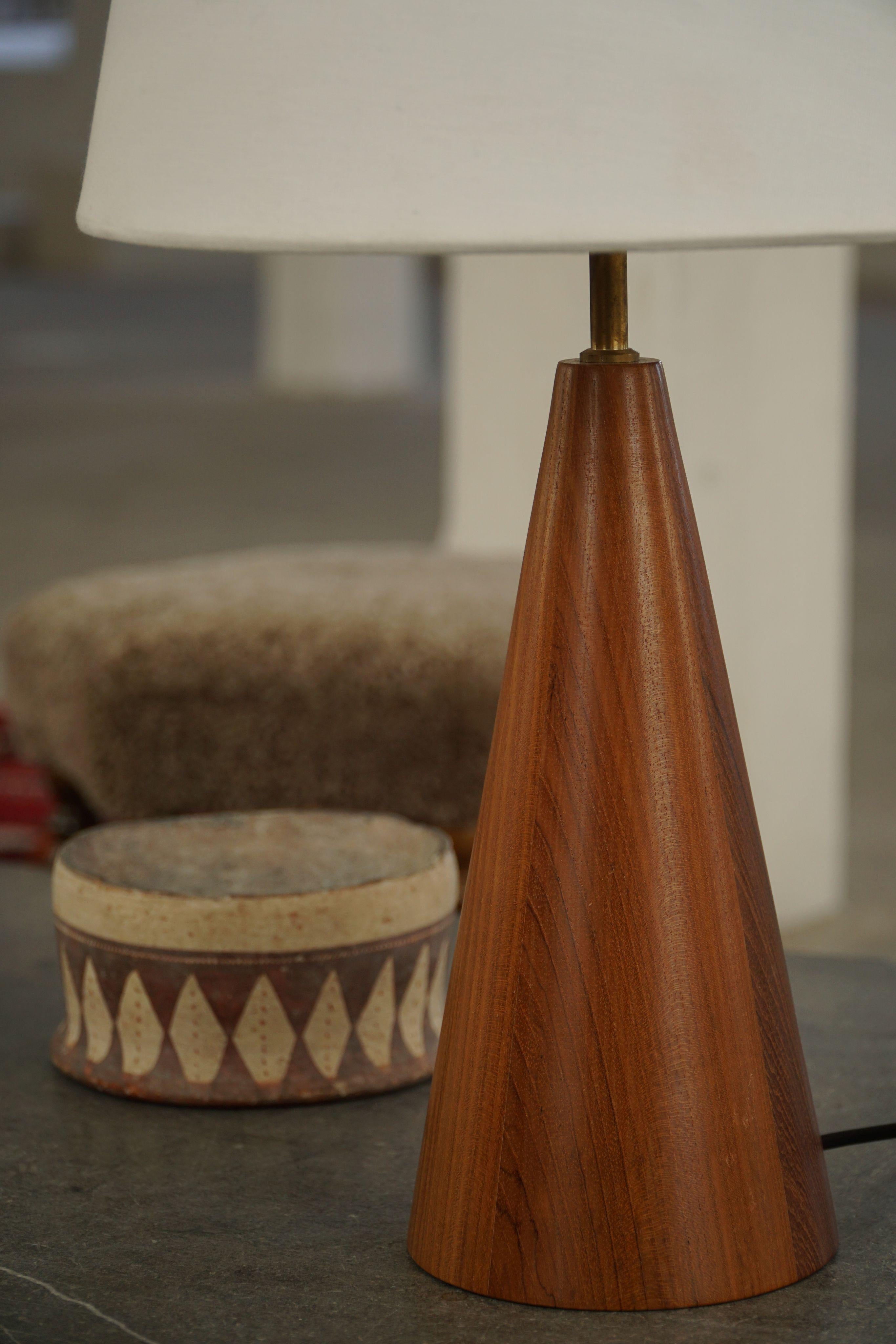 Danish Modern, A Cone Shaped Table Lamp in Teak, 1980s For Sale 3