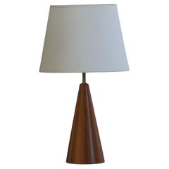 Danish Modern, A Cone Shaped Table Lamp in Teak, 1980s