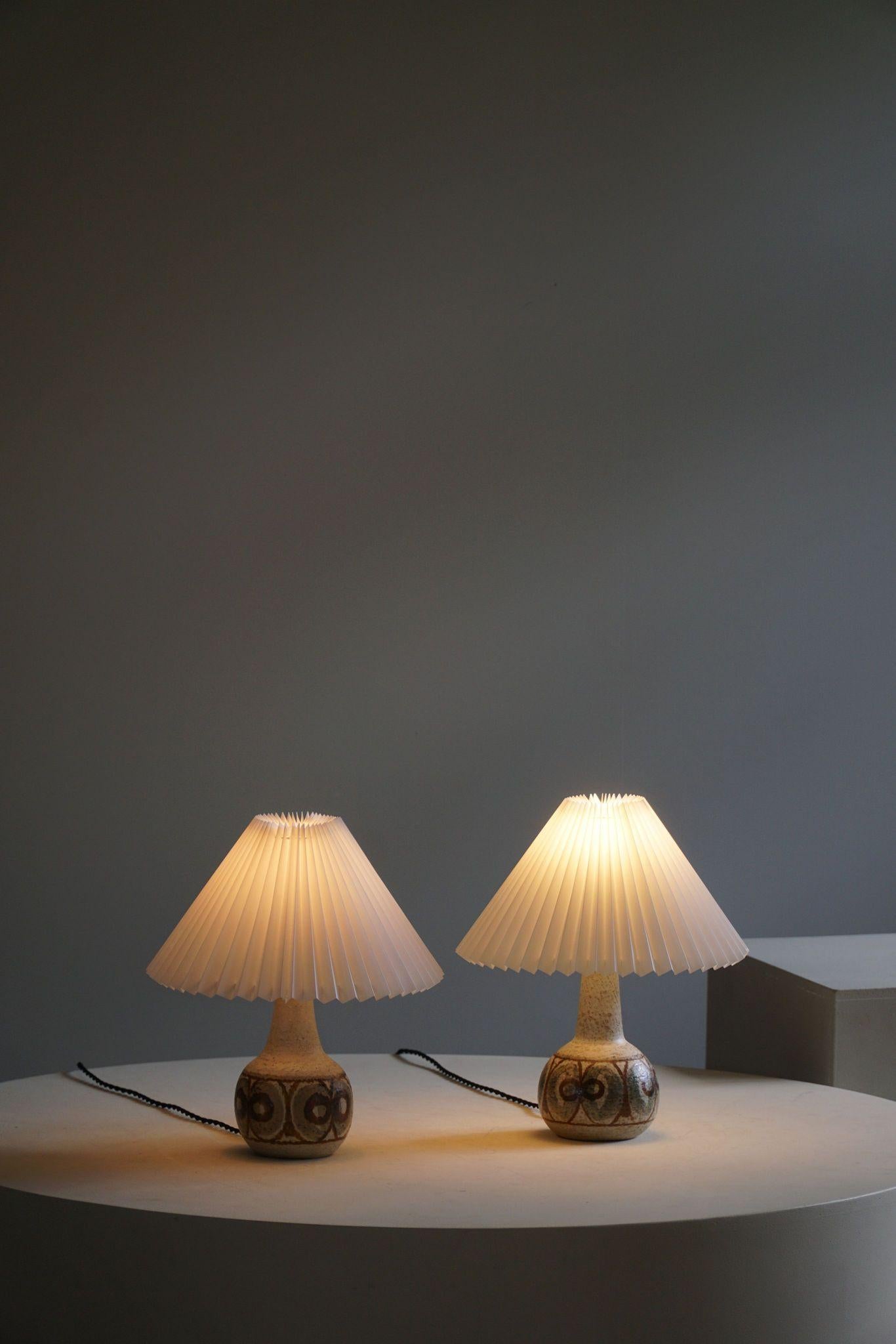 Danish Modern, A Pair of Ceramic Table Lamps, Earthern Tones, By Søholm, 1970s For Sale 6