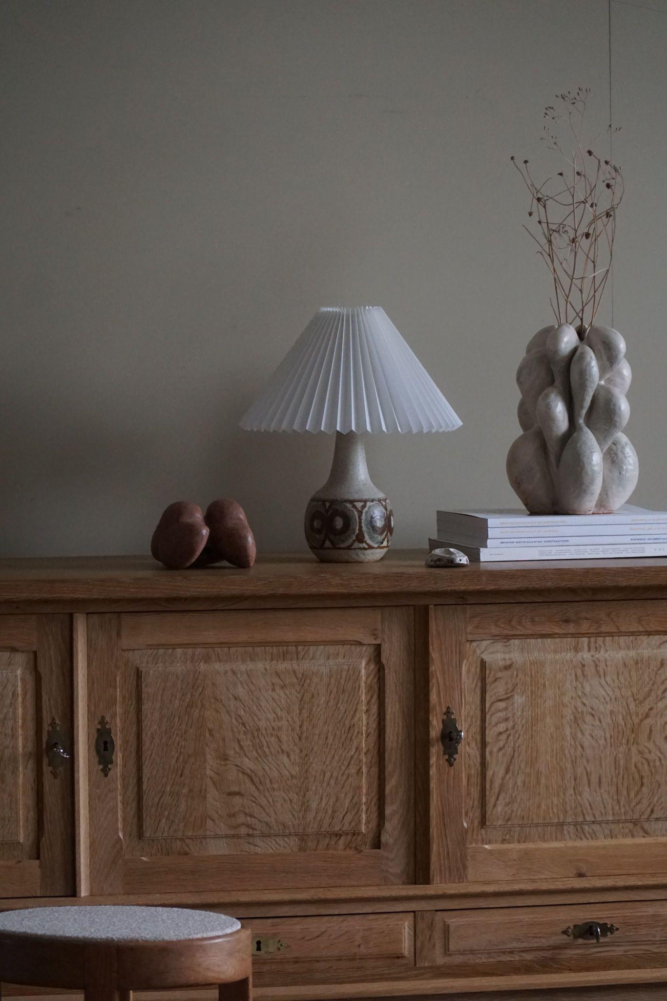 Danish Modern, A Pair of Ceramic Table Lamps, Earthern Tones, By Søholm, 1970s In Good Condition For Sale In Odense, DK