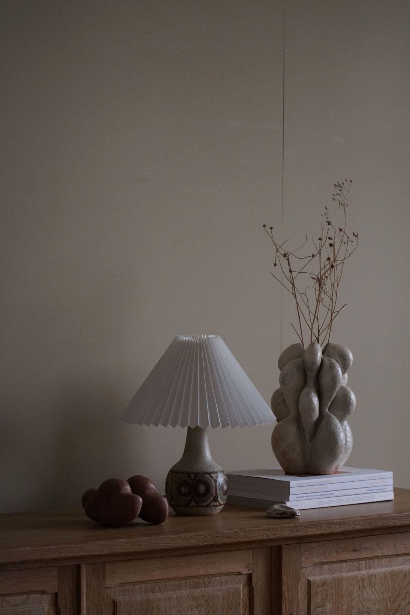 20th Century Danish Modern, A Pair of Ceramic Table Lamps, Earthern Tones, By Søholm, 1970s For Sale