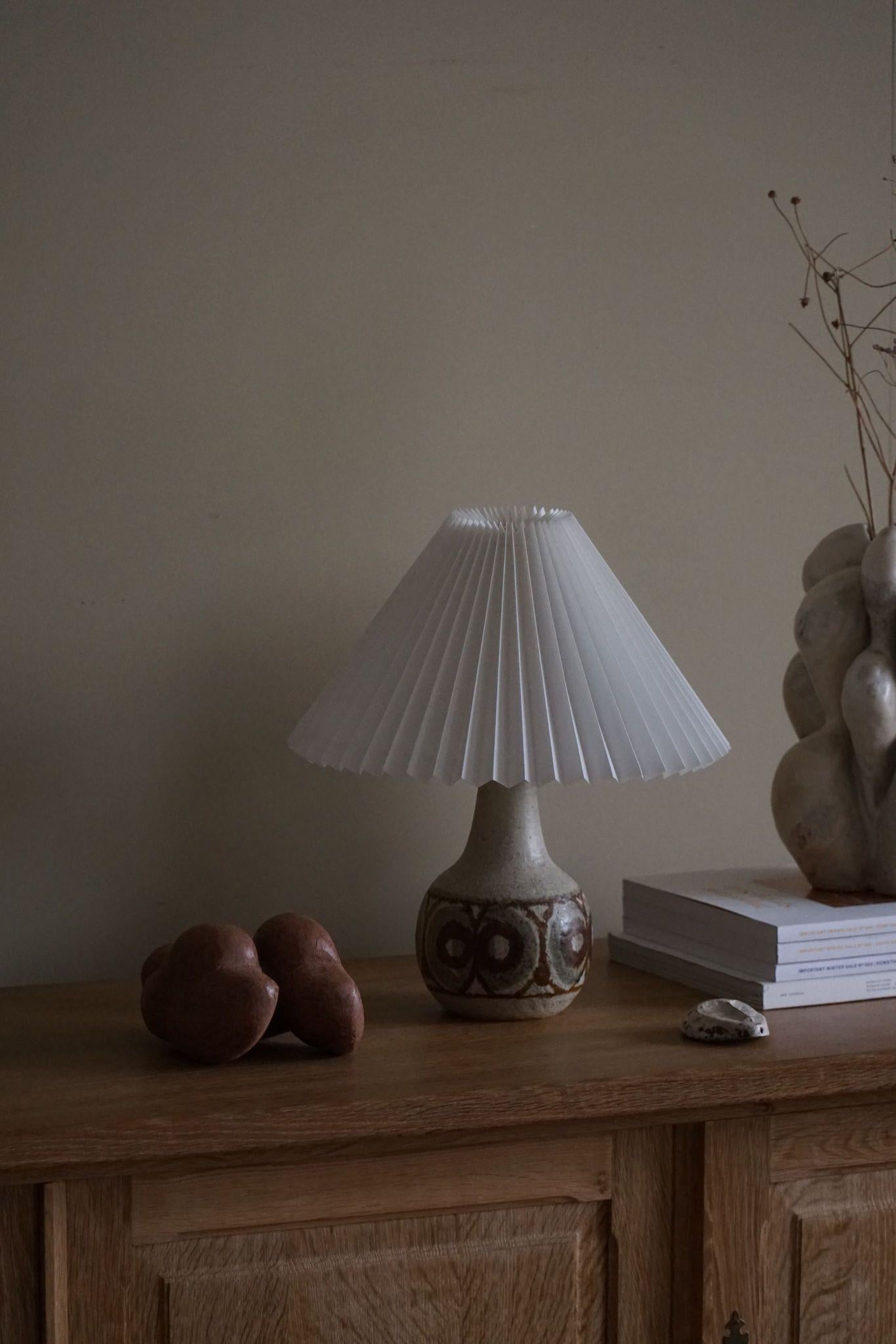 Danish Modern, A Pair of Ceramic Table Lamps, Earthern Tones, By Søholm, 1970s For Sale 1
