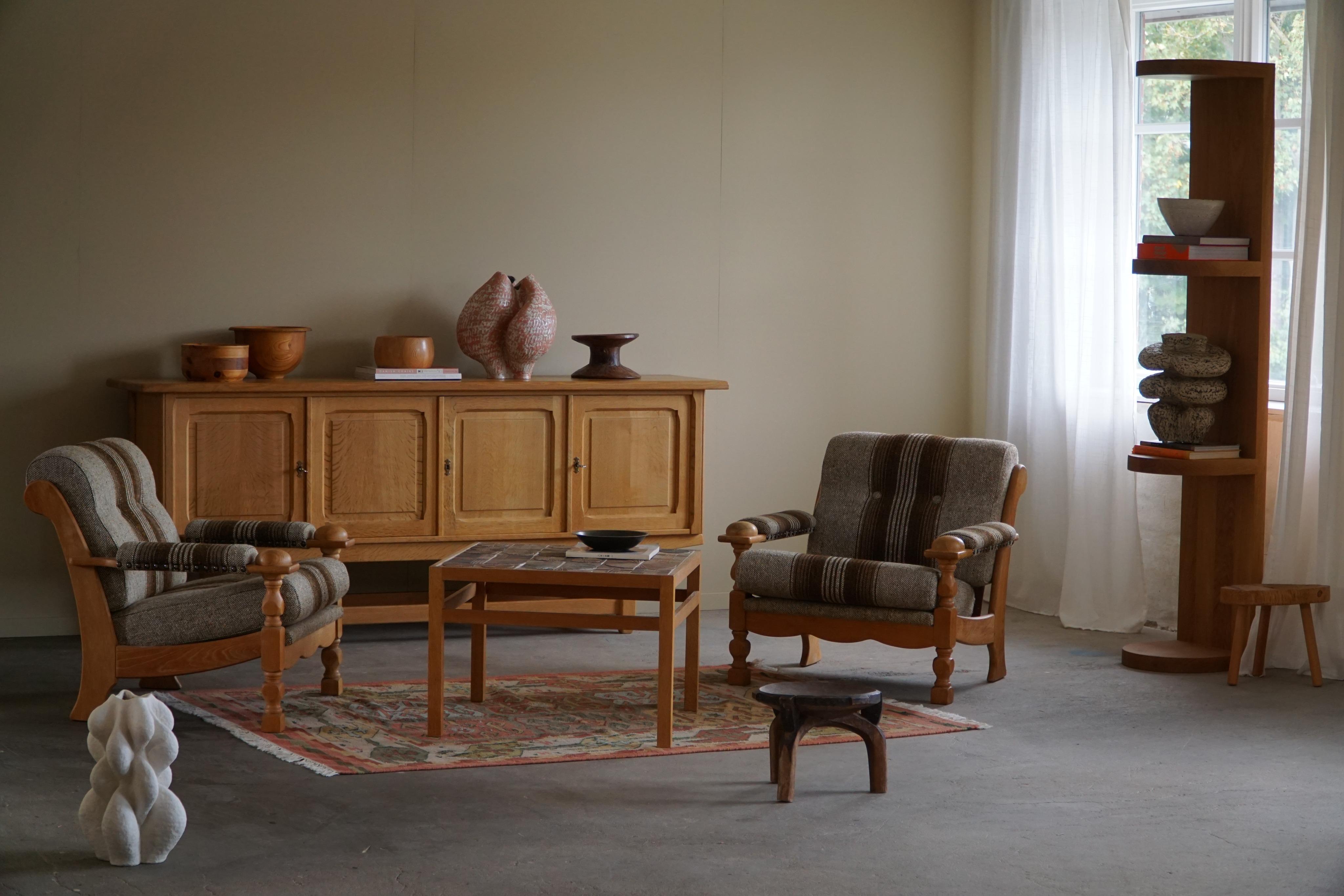 20ième siècle Danish Modern, Paire de chaises longues en Oak, Henning Kjærnulf, années 60 en vente
