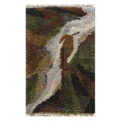 Vintage Danish Modern Abstract Shag Rya Rug, 2'8" x 4'3"