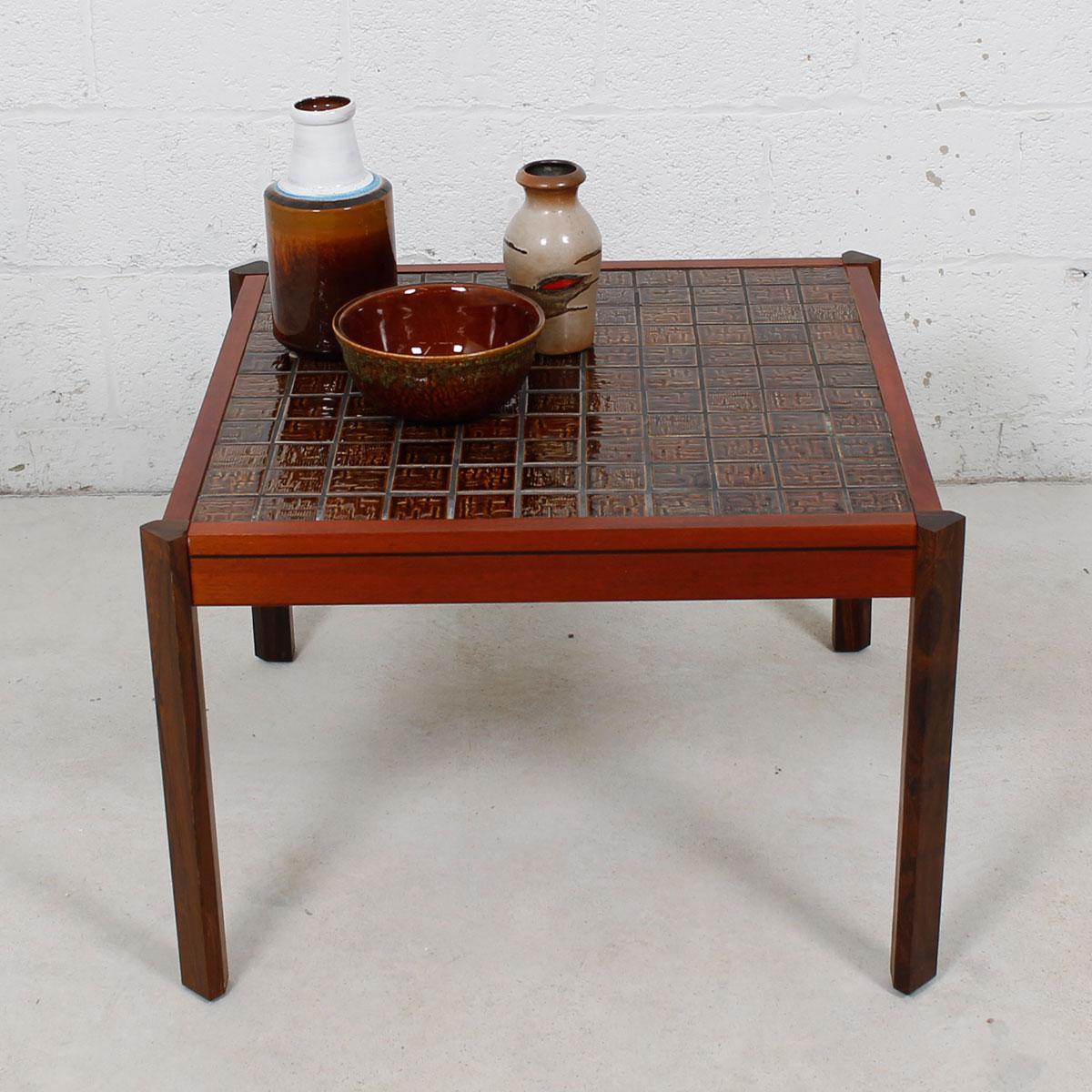 Danish Modern Accent Table with Tile Top For Sale 1