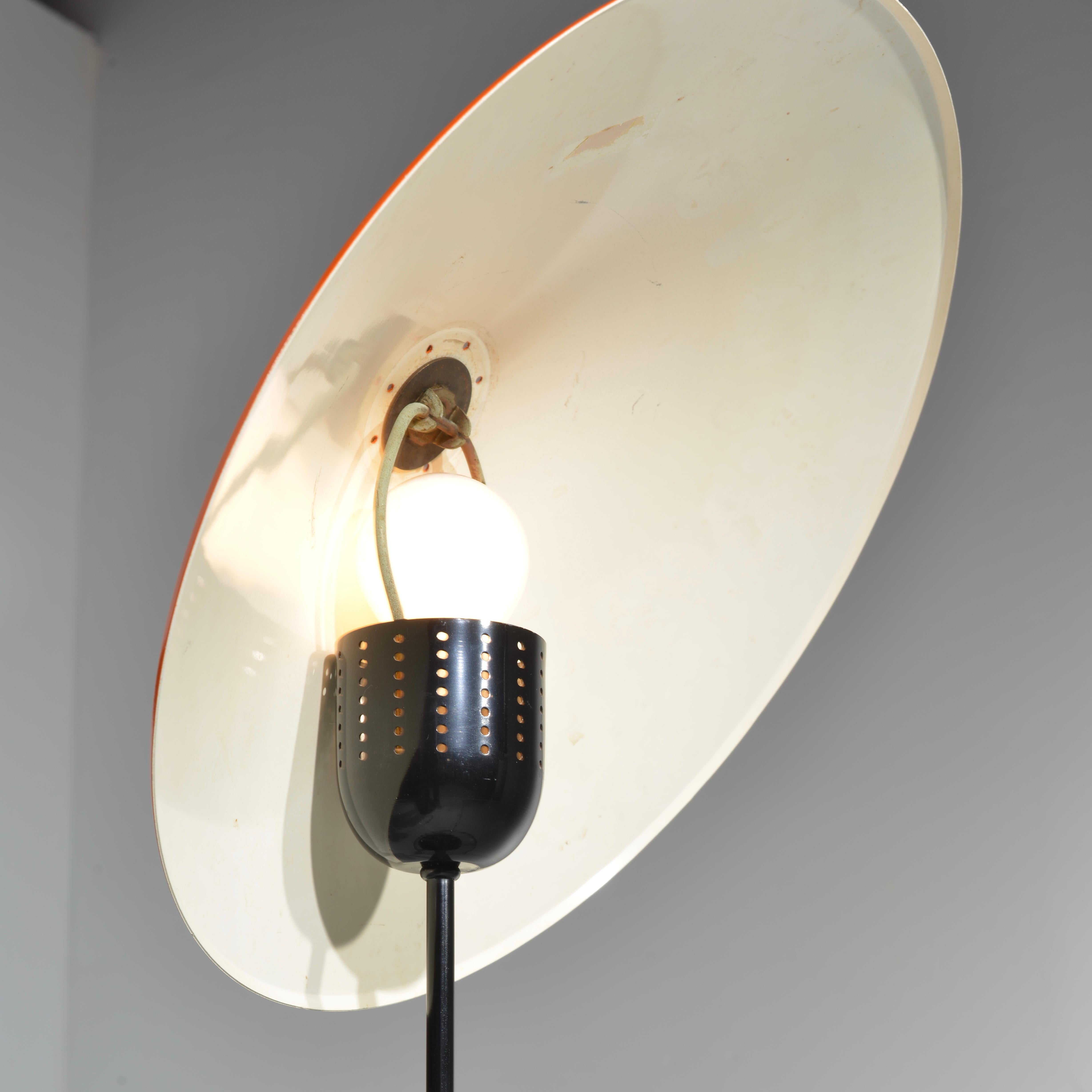 Danish Modern Adjustable Orange Table Lamp 4
