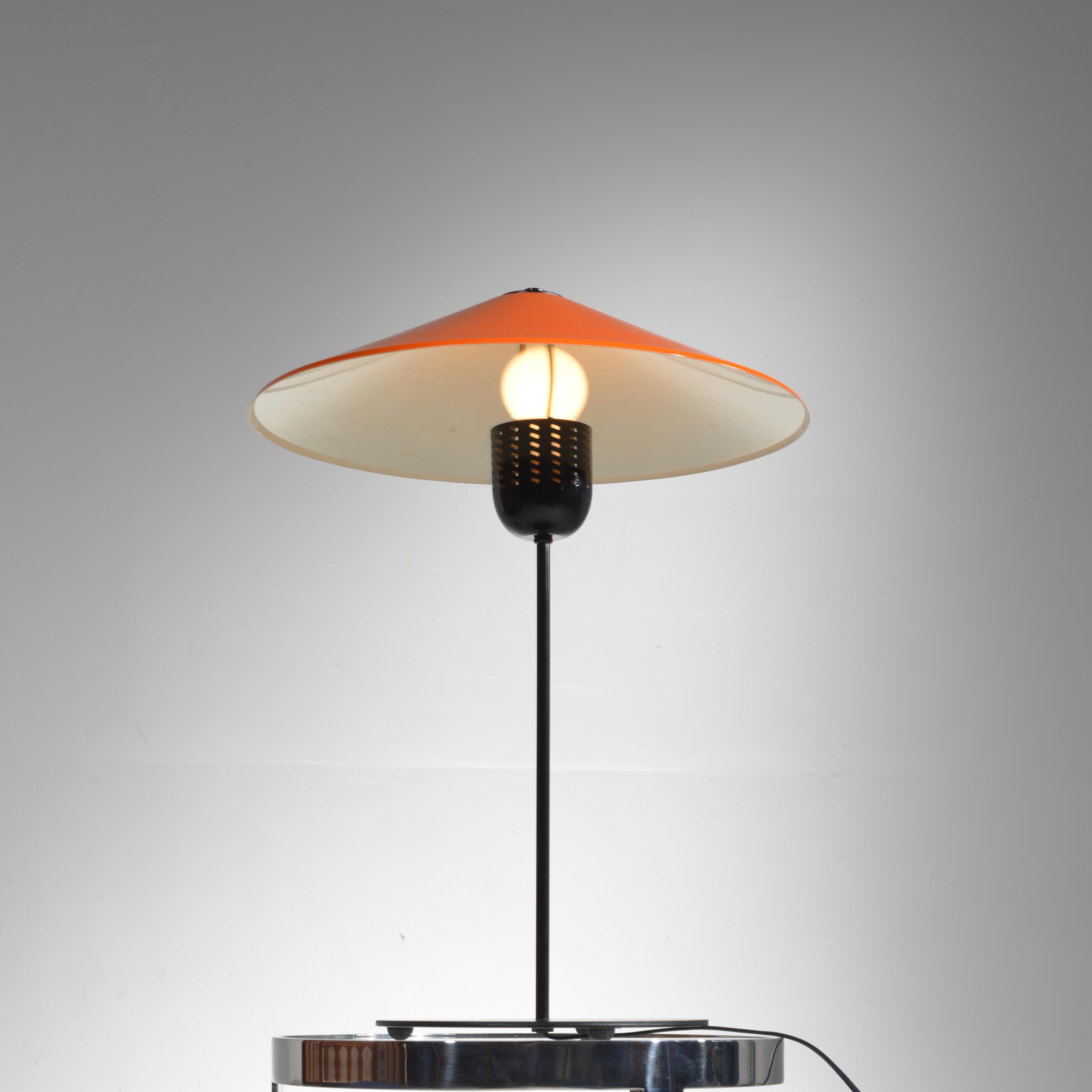Scandinavian Modern Danish Modern Adjustable Orange Table Lamp