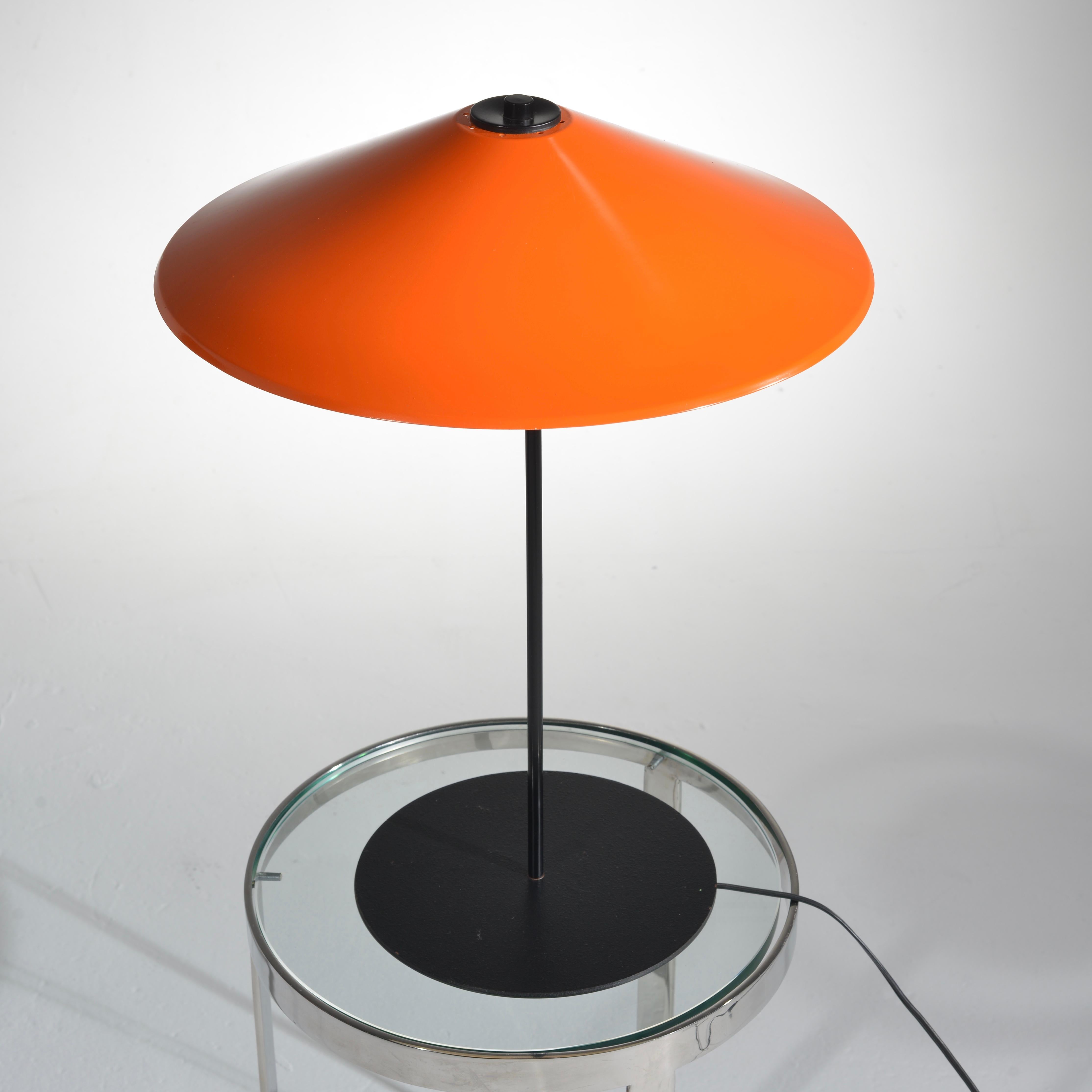 Danish Modern Adjustable Orange Table Lamp In Good Condition In Los Angeles, CA