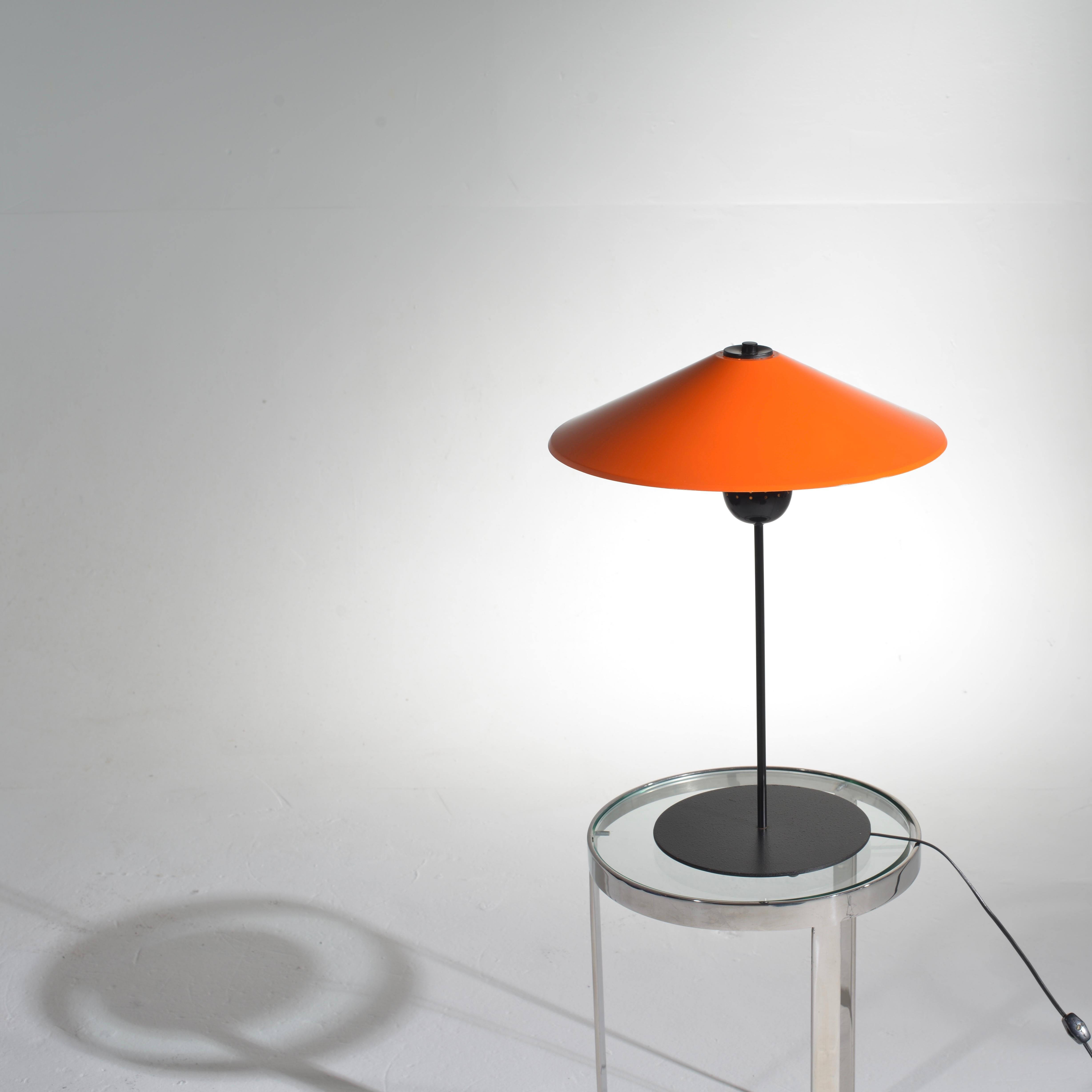 Mid-20th Century Danish Modern Adjustable Orange Table Lamp