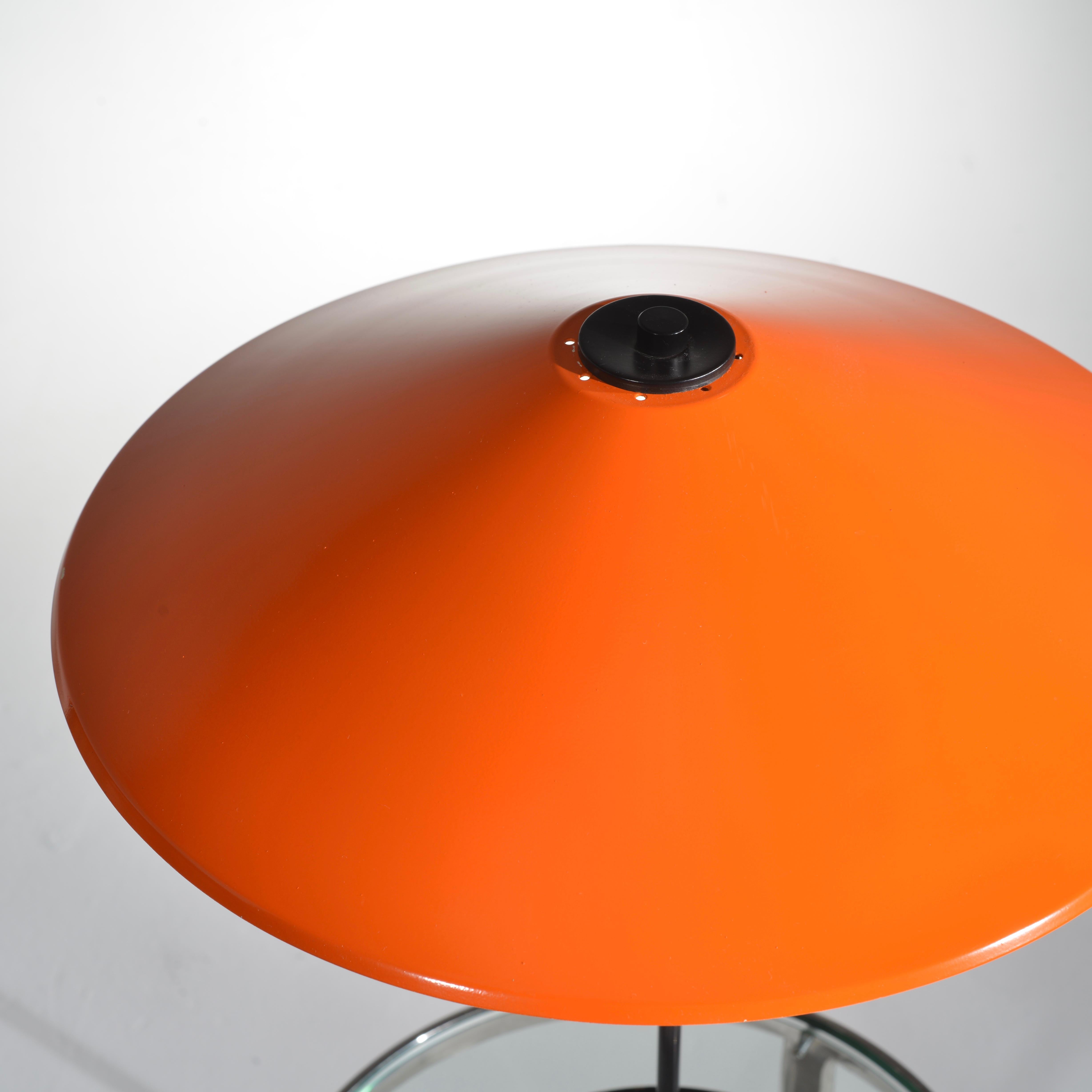 Steel Danish Modern Adjustable Orange Table Lamp