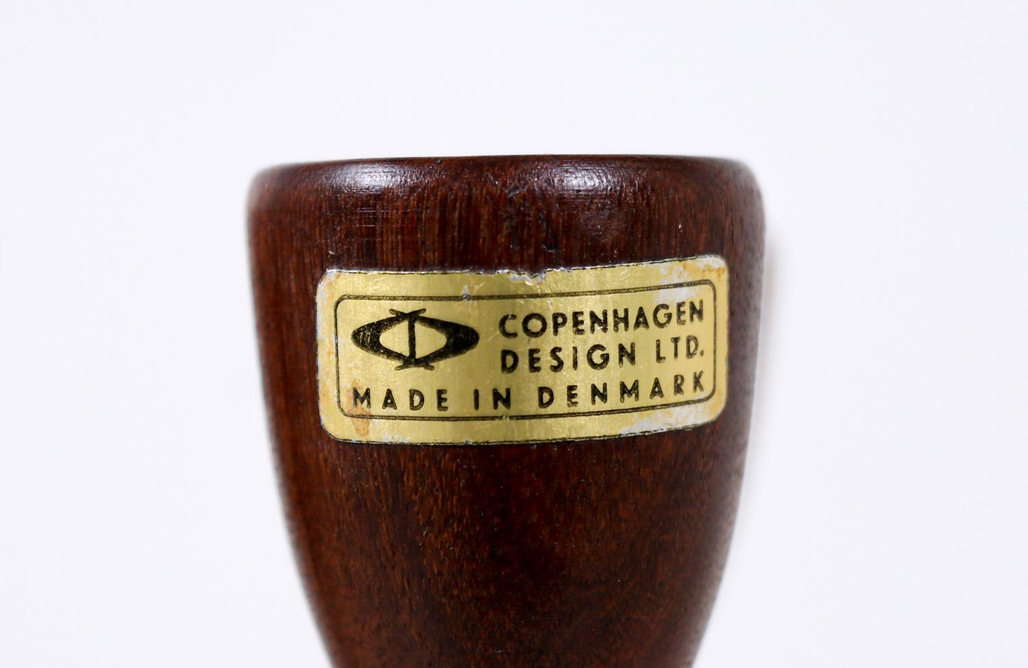 Danish Modern Adjustable Sculpted Teak Candle Holder  1