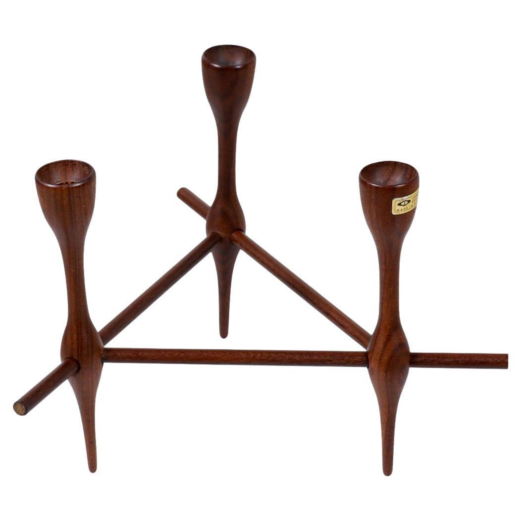 Sculptural Danish Modern Brutalist Bronze Candle Holder Candlestick at