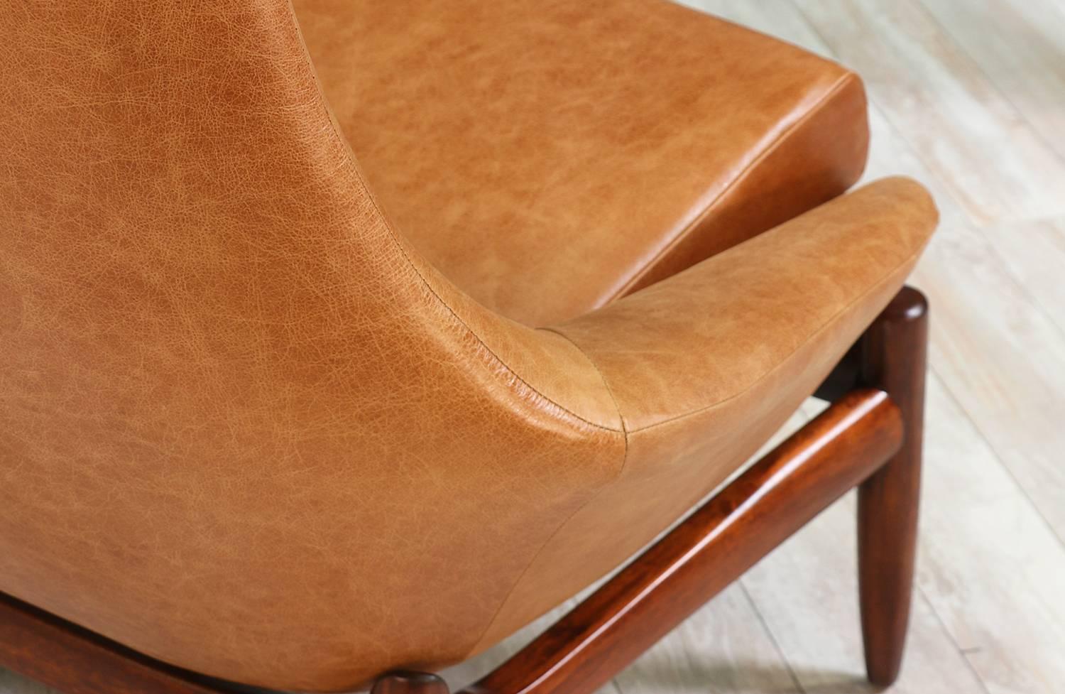 Canapé Wingback en cuir 
