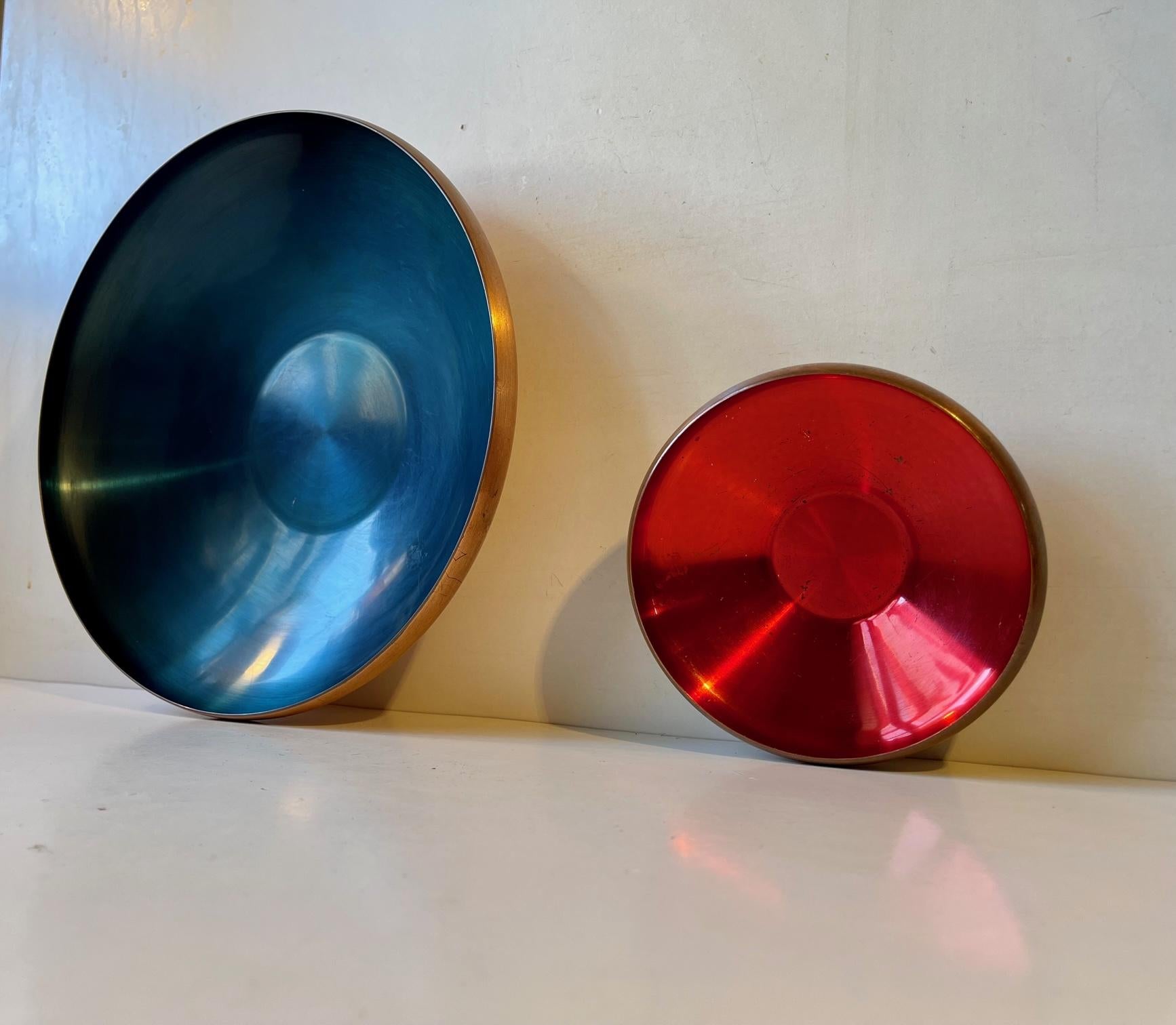 Danish Modern Anodized Copper Bowls by Corona, 1960s, Set of 2 In Good Condition For Sale In Esbjerg, DK