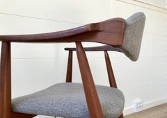 Danish Modern Armchair in Teak and Grey Wool from Farstrup, 1960s
