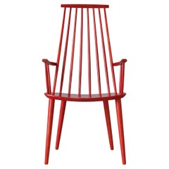 Dänischer moderner dänischer Sessel Modell „J110“ von Poul Volther, rot gebeiztes Buchenholz, FDB