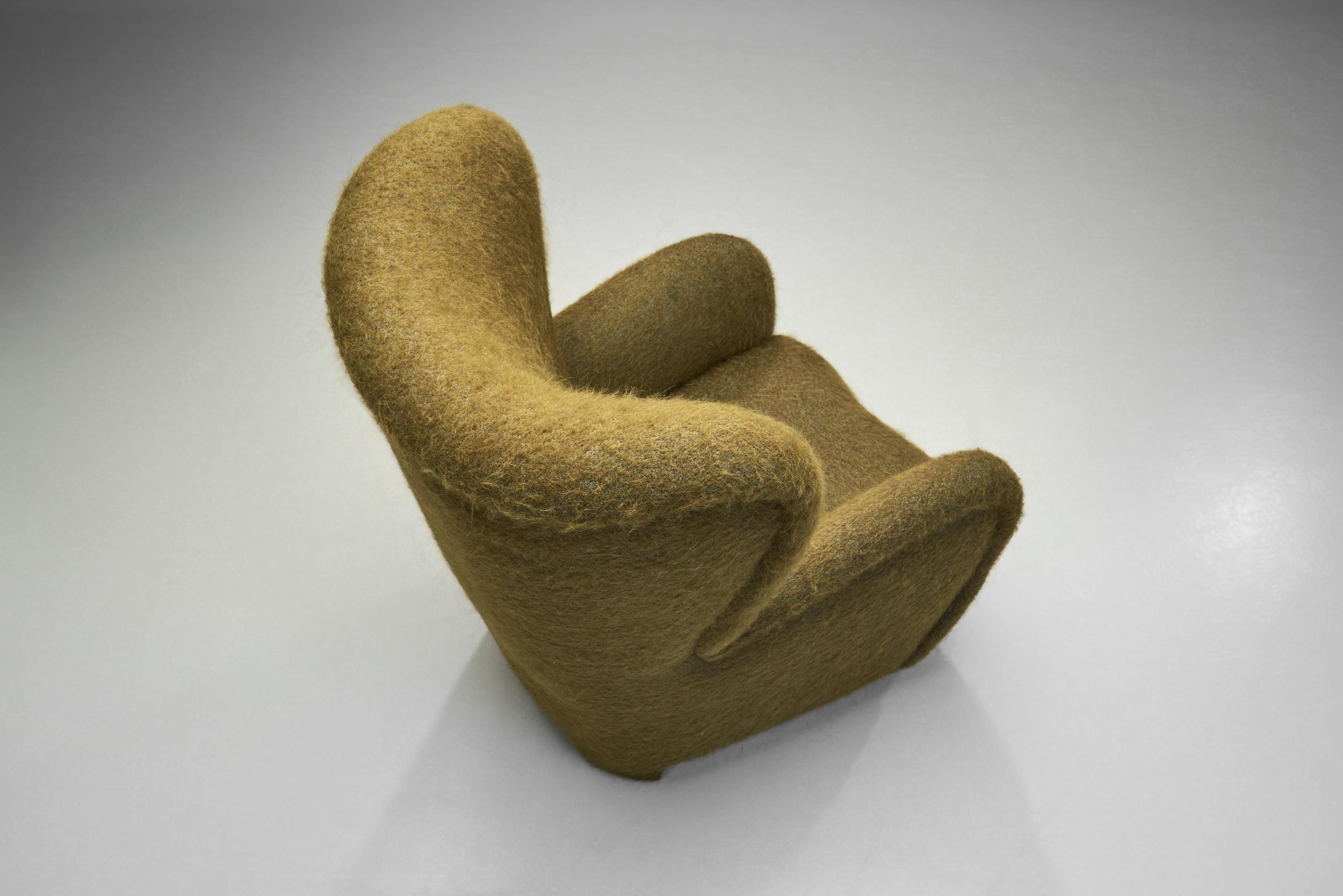 Sillón moderno danés con reposapiés, Dinamarca ca 1940s mediados del siglo XX en venta