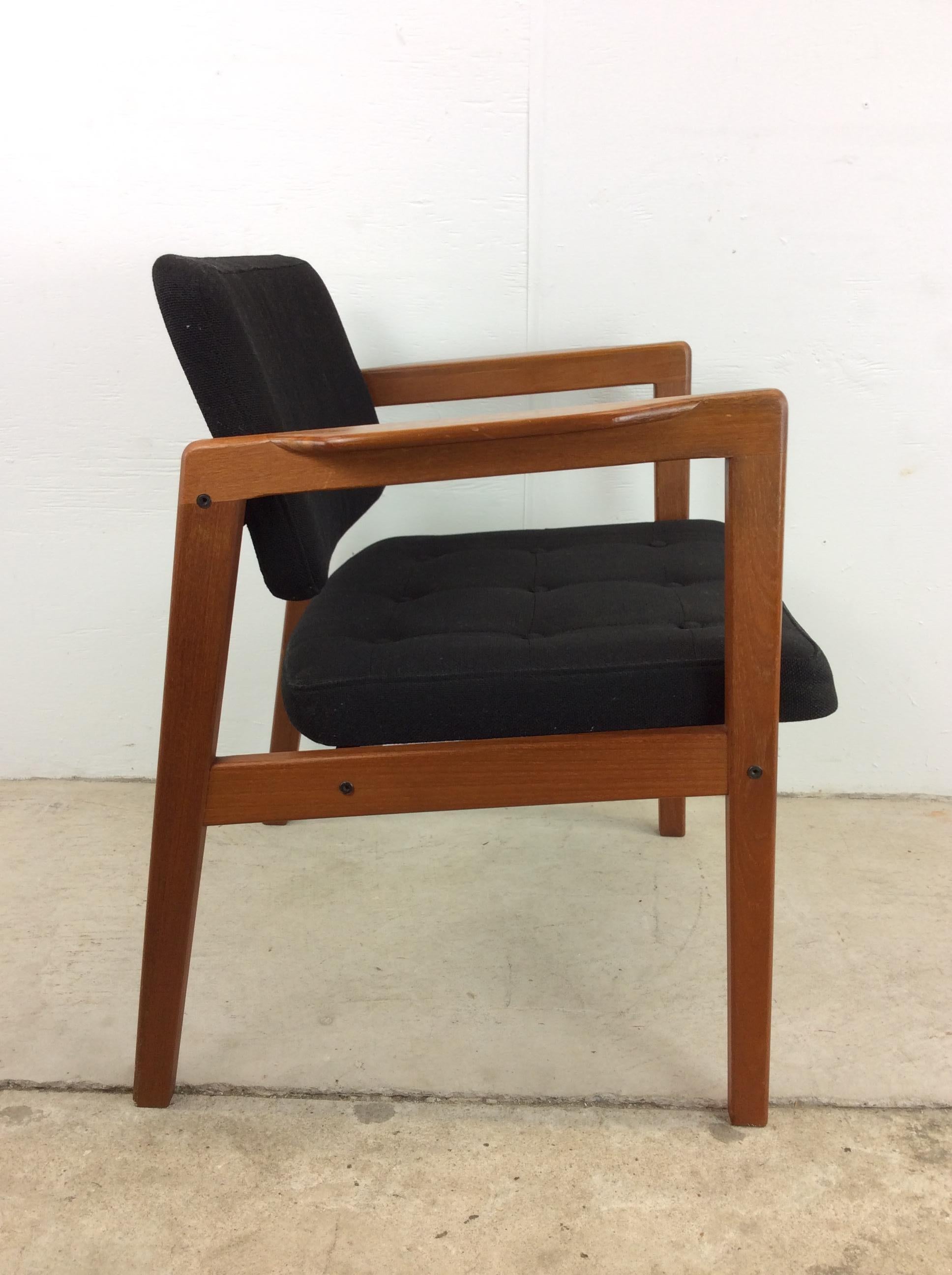 Danish Modern Armchair with Teak Frame & Vintage Upholstery For Sale 5