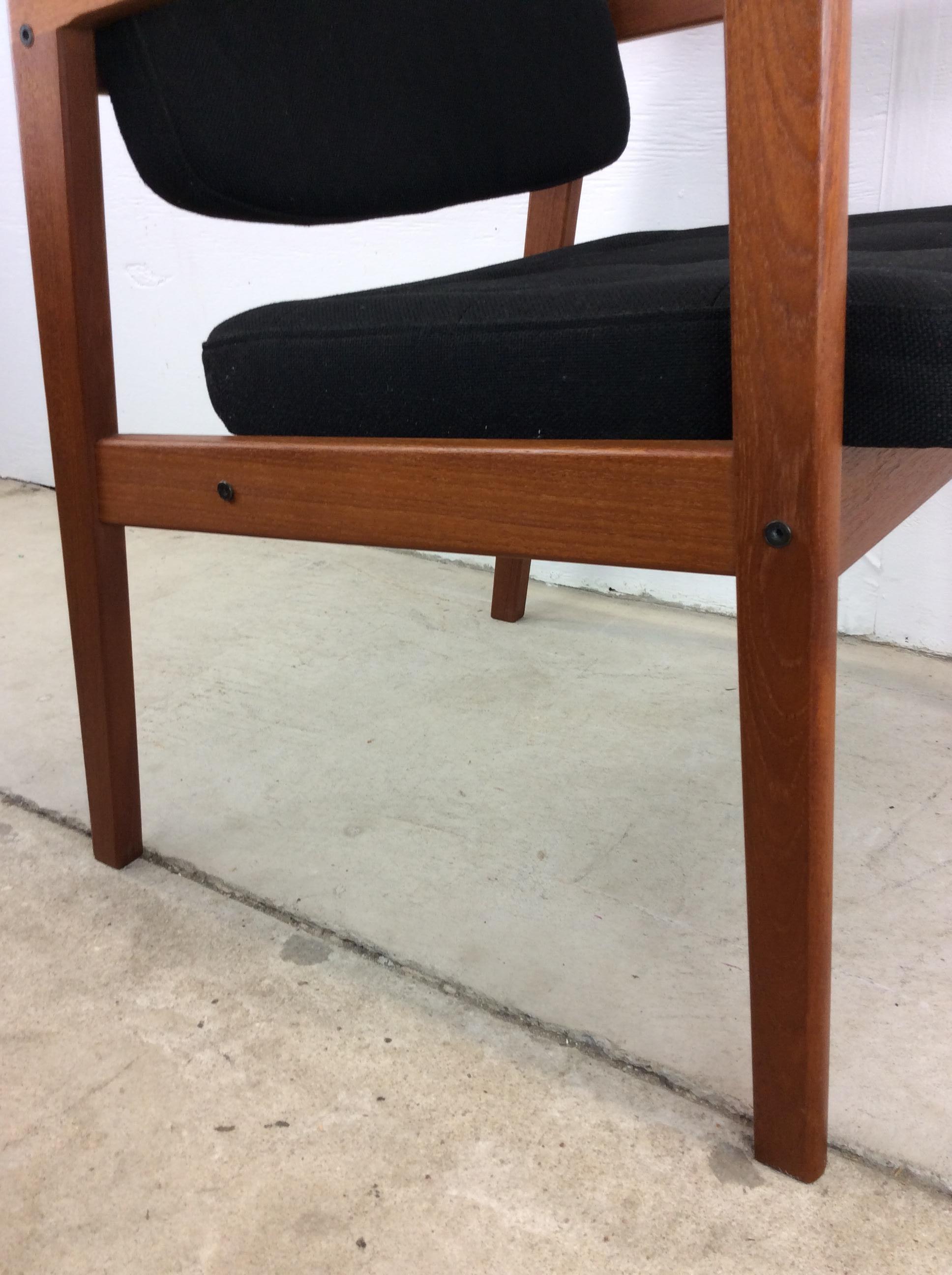 Danish Modern Armchair with Teak Frame & Vintage Upholstery For Sale 7