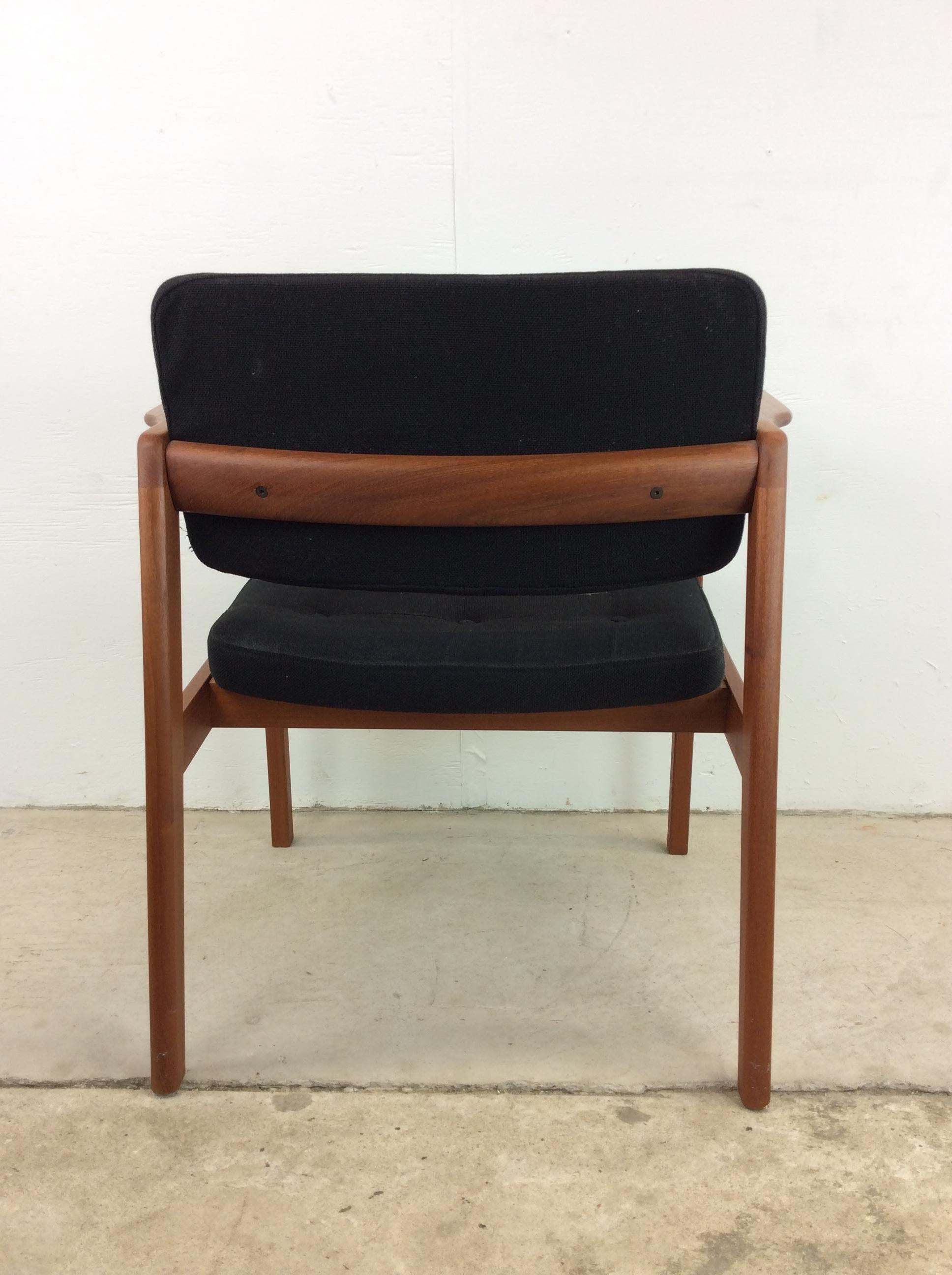 Danish Modern Armchair with Teak Frame & Vintage Upholstery For Sale 8