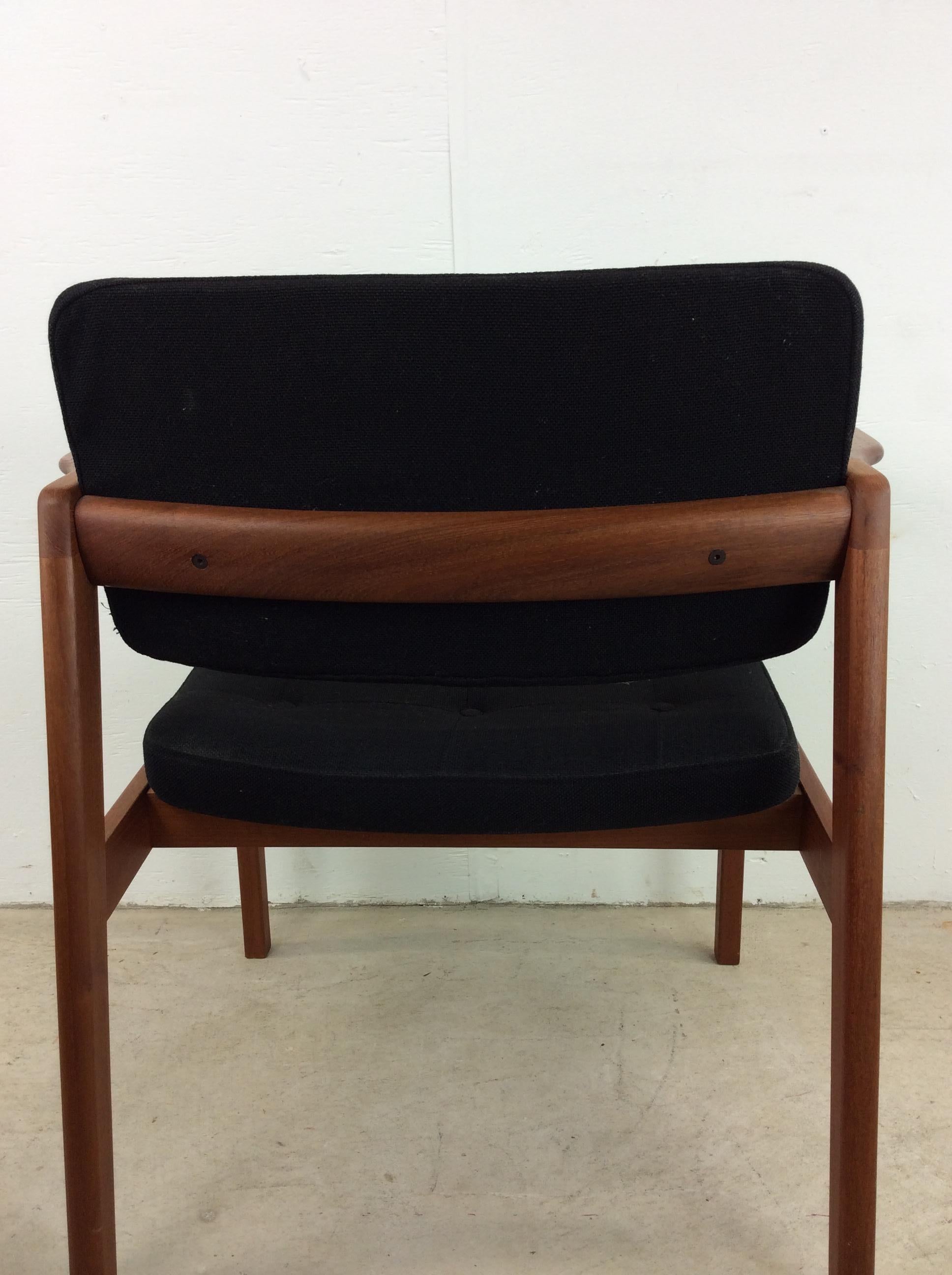 Danish Modern Armchair with Teak Frame & Vintage Upholstery For Sale 9