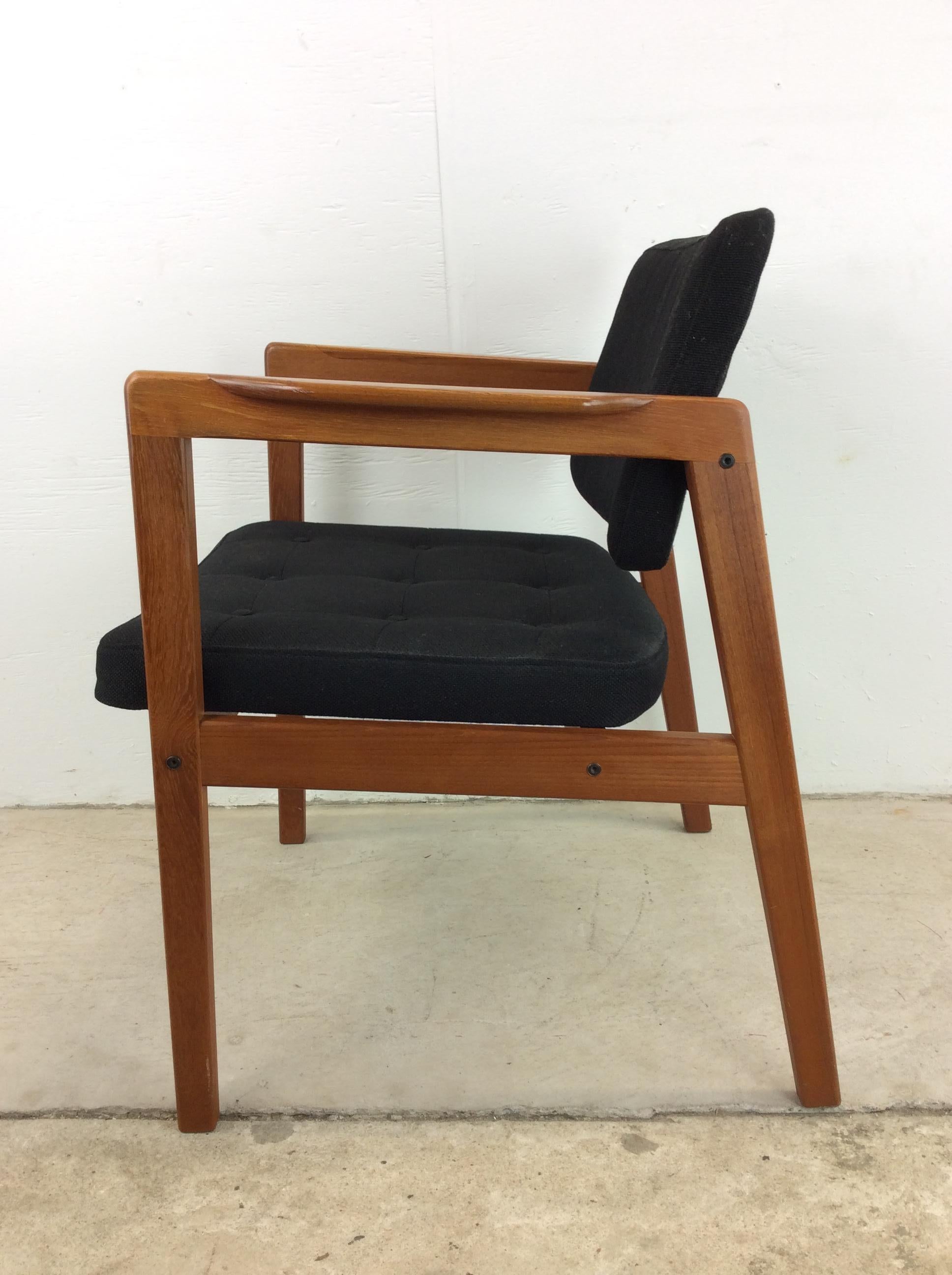 Danish Modern Armchair with Teak Frame & Vintage Upholstery For Sale 10