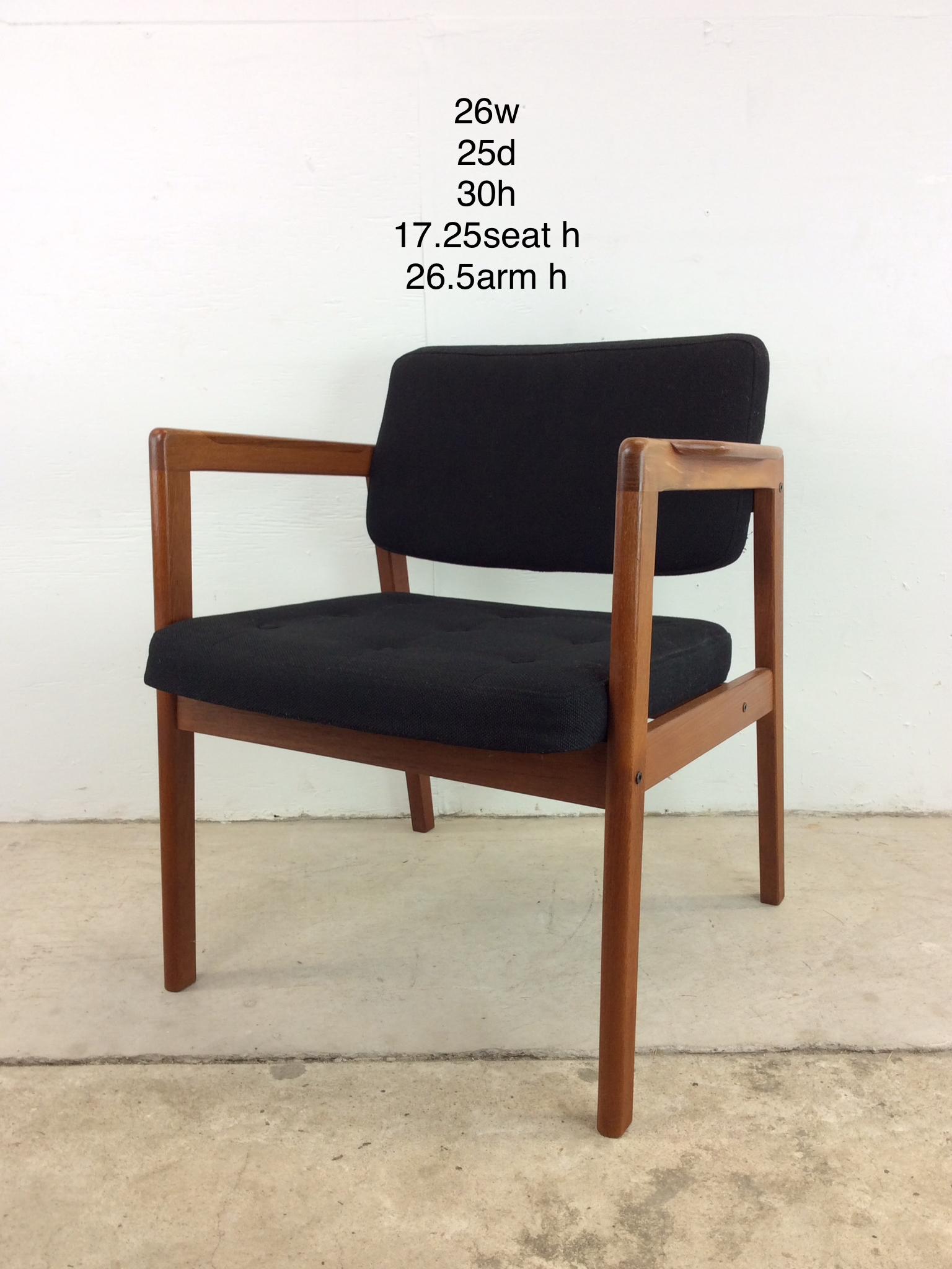Danish Modern Armchair with Teak Frame & Vintage Upholstery For Sale 11