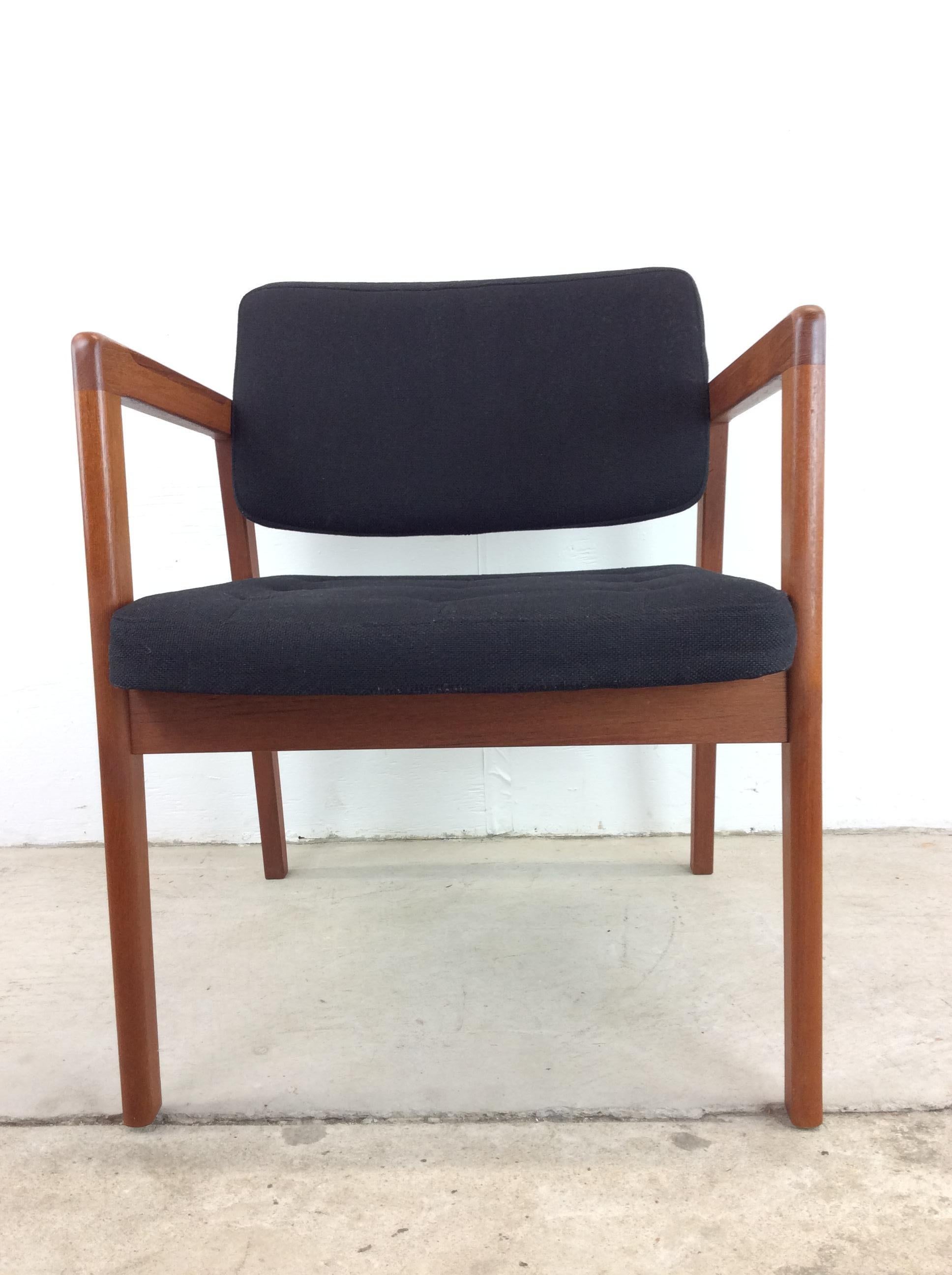 Danish Modern Armchair with Teak Frame & Vintage Upholstery For Sale 1