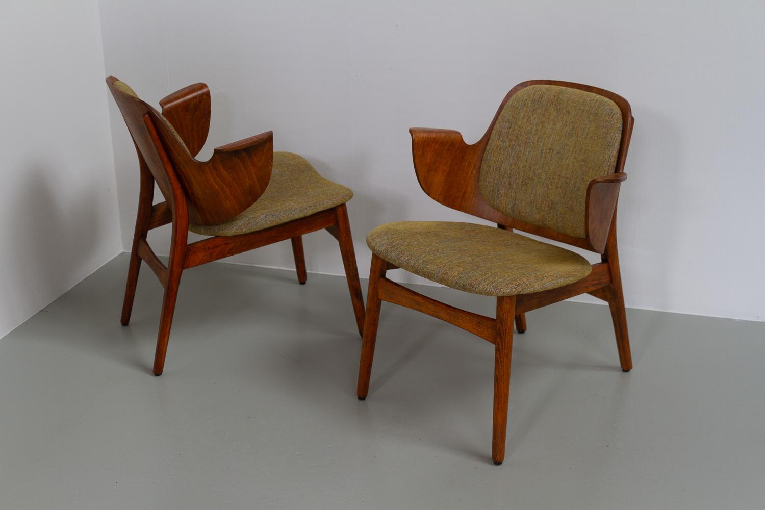 Danish Modern Armchairs by Hans Olsen for Bramin, 1950s. Set of 2. In Good Condition In Asaa, DK