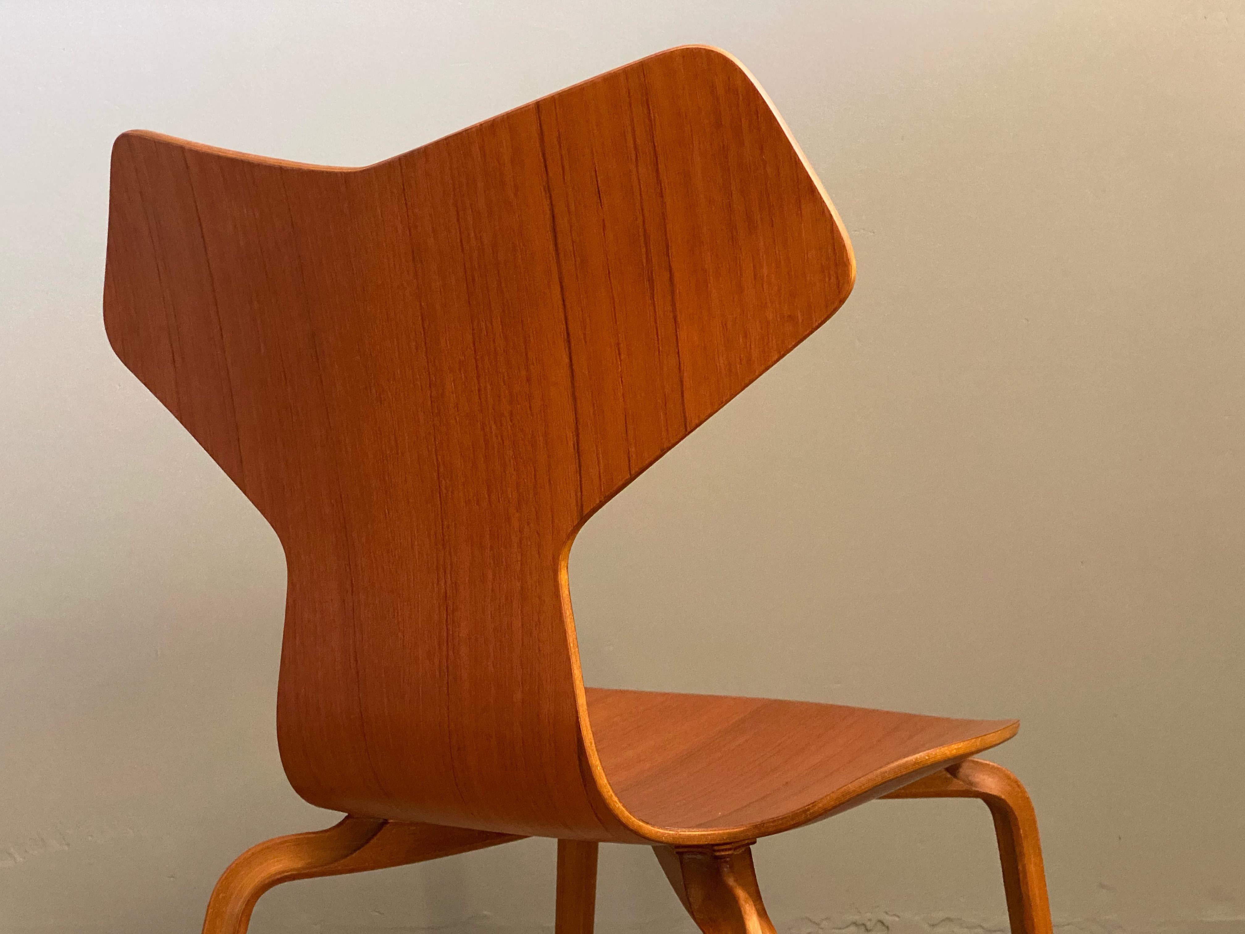 Teak Danish Modern Arne Jacobsen “Grand Prix” Chairs Mid Century