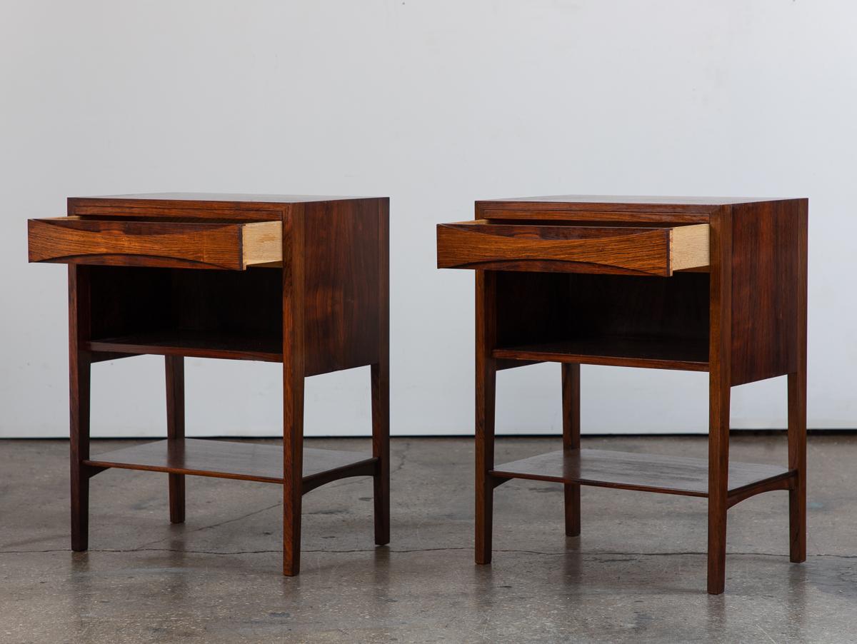 20th Century Danish Modern Arne Vodder Style Rosewood Nightstands For Sale