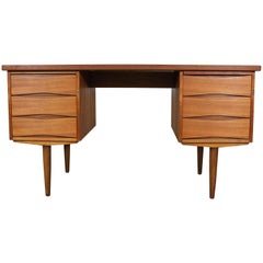 Mid-Century Danish Modern Arne Vodder Bow Tie Style Teak Desk