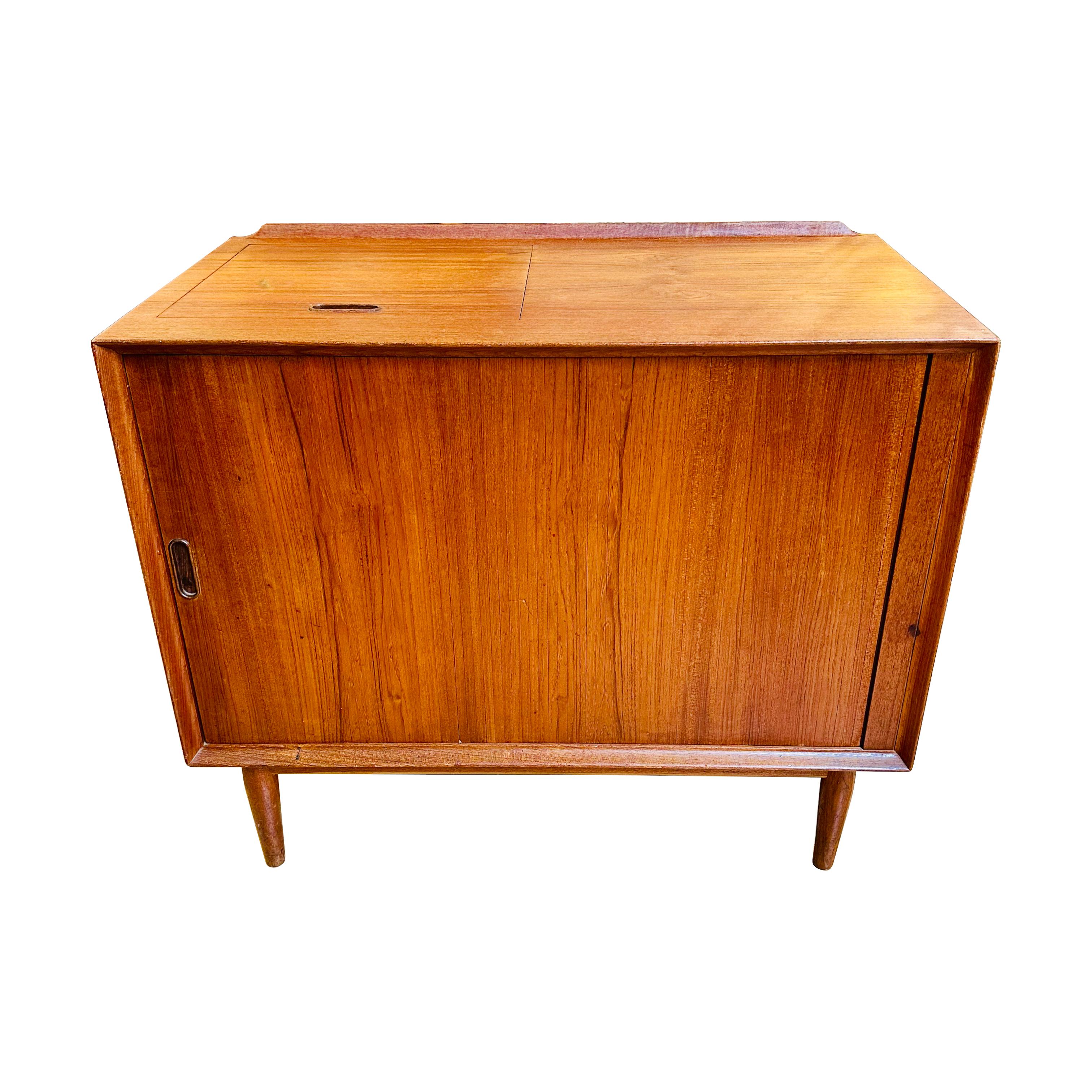 Scandinavian Modern Danish Modern Arne Vodder Teak Hi-Fi Cabinet with Tambour Door